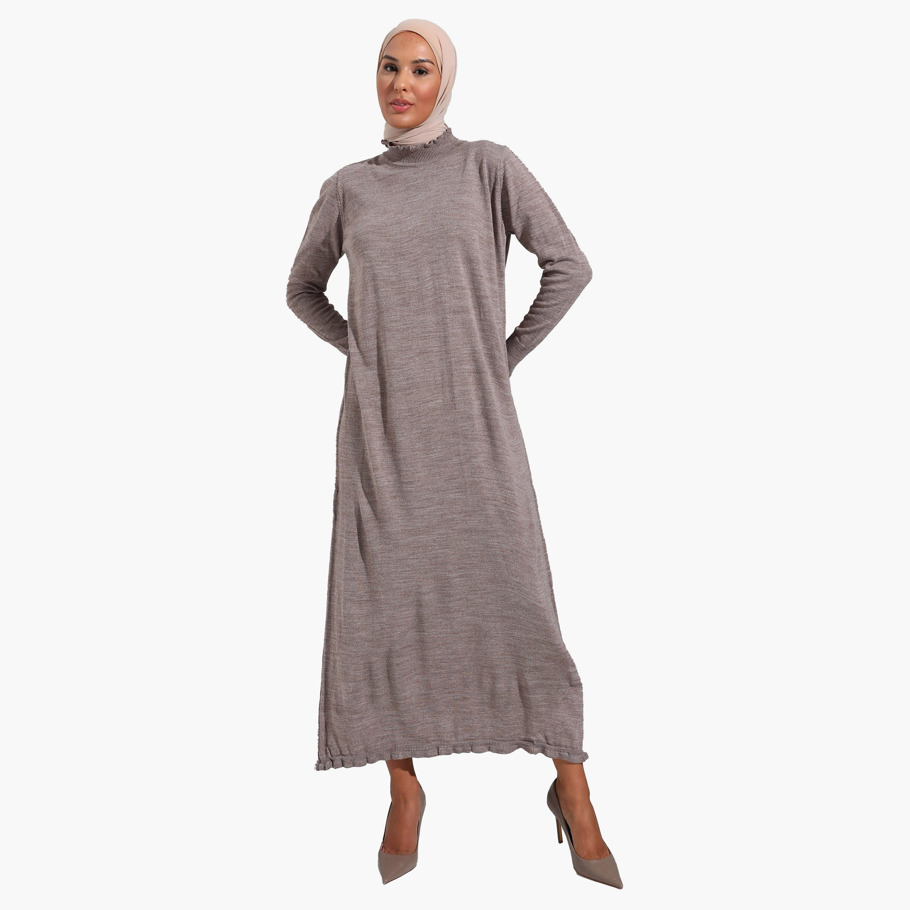 modanisa knit dress Shop Textured High Neck Online Jumper dress