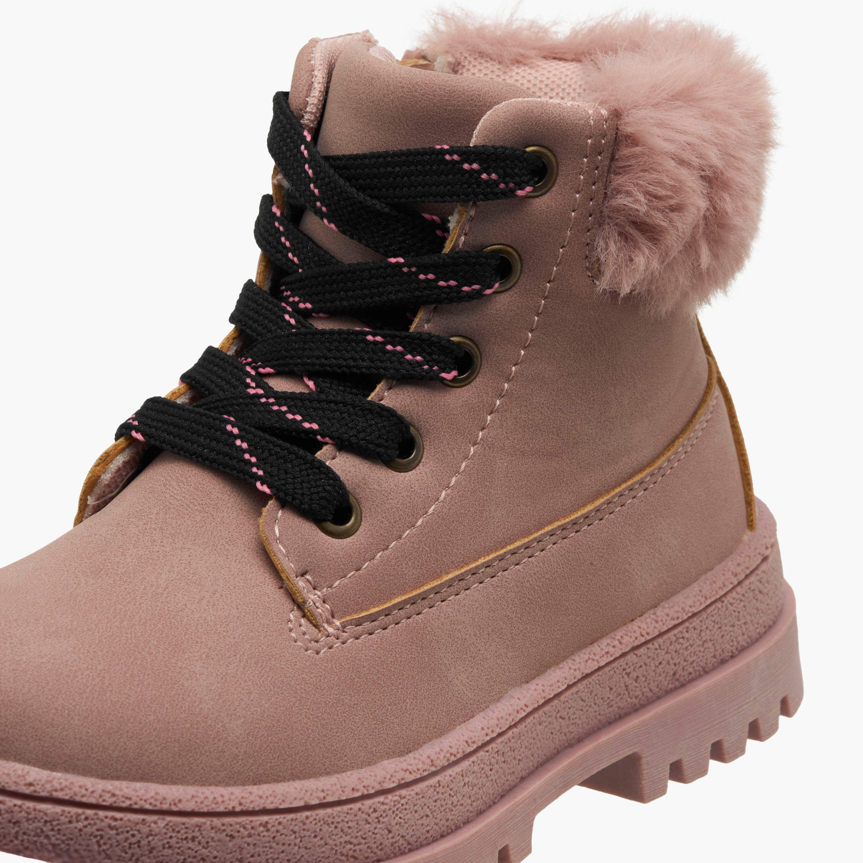Flora Bella Girls Faux Fur Detail High Cut Boots-girls-shoes-boots-image-4
