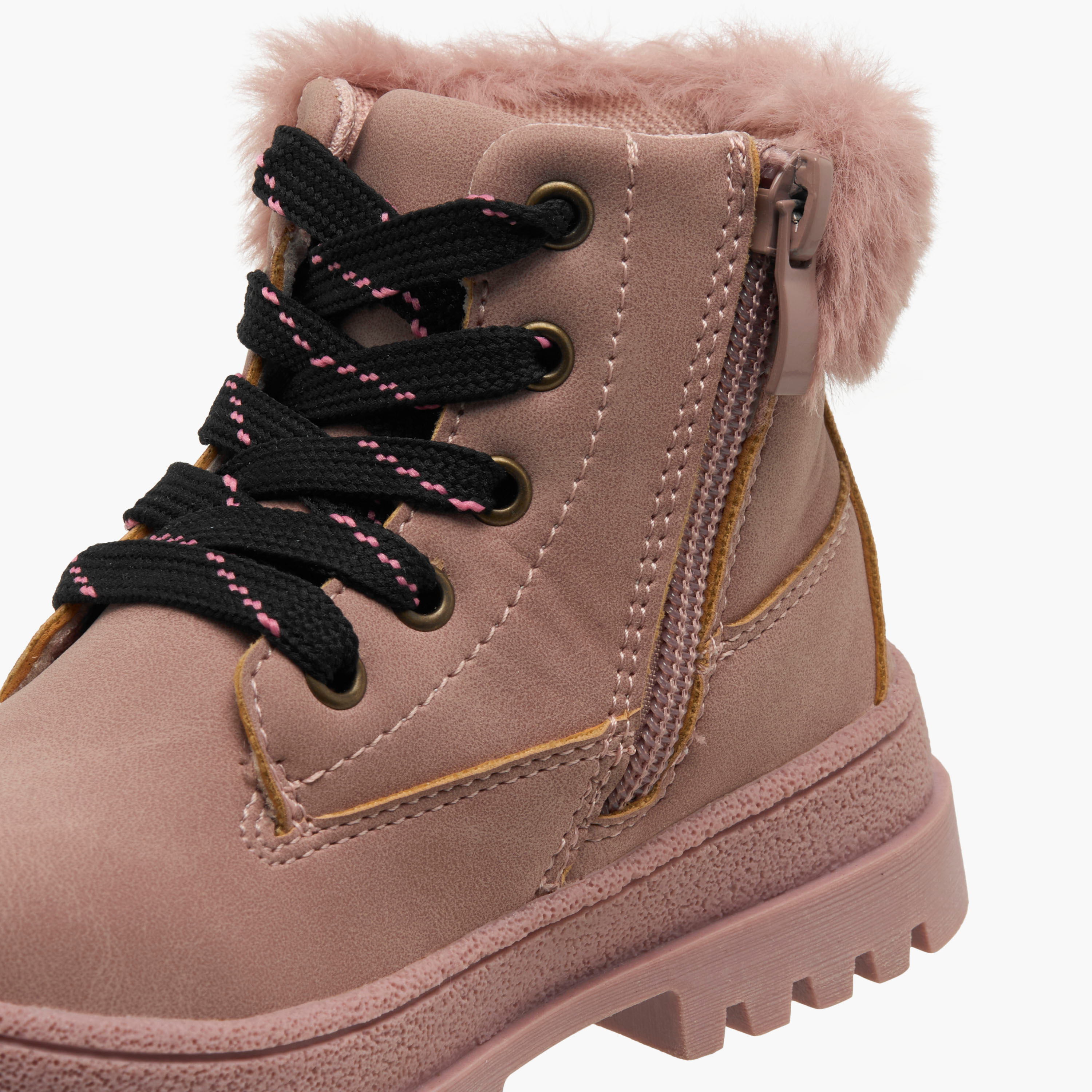 Flora Bella Girls Faux Fur Detail High Cut Boots-girls-shoes-boots-image-6