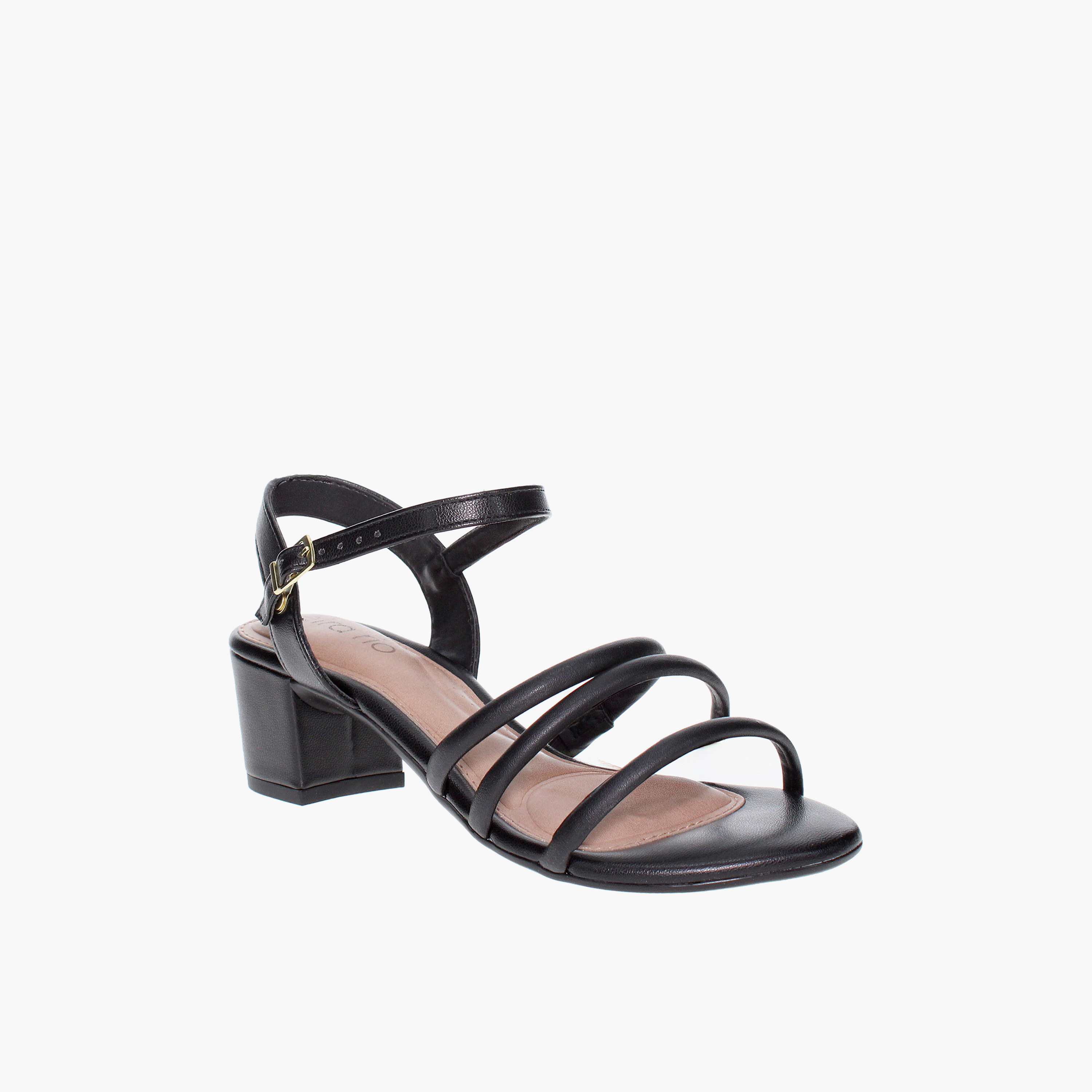 Beira Rio by Geoomnii  Women's Buckle Closure Block Strap Sandals | 8246-1198-23727-15745      -women-shoes-sandals-heeled-image-1