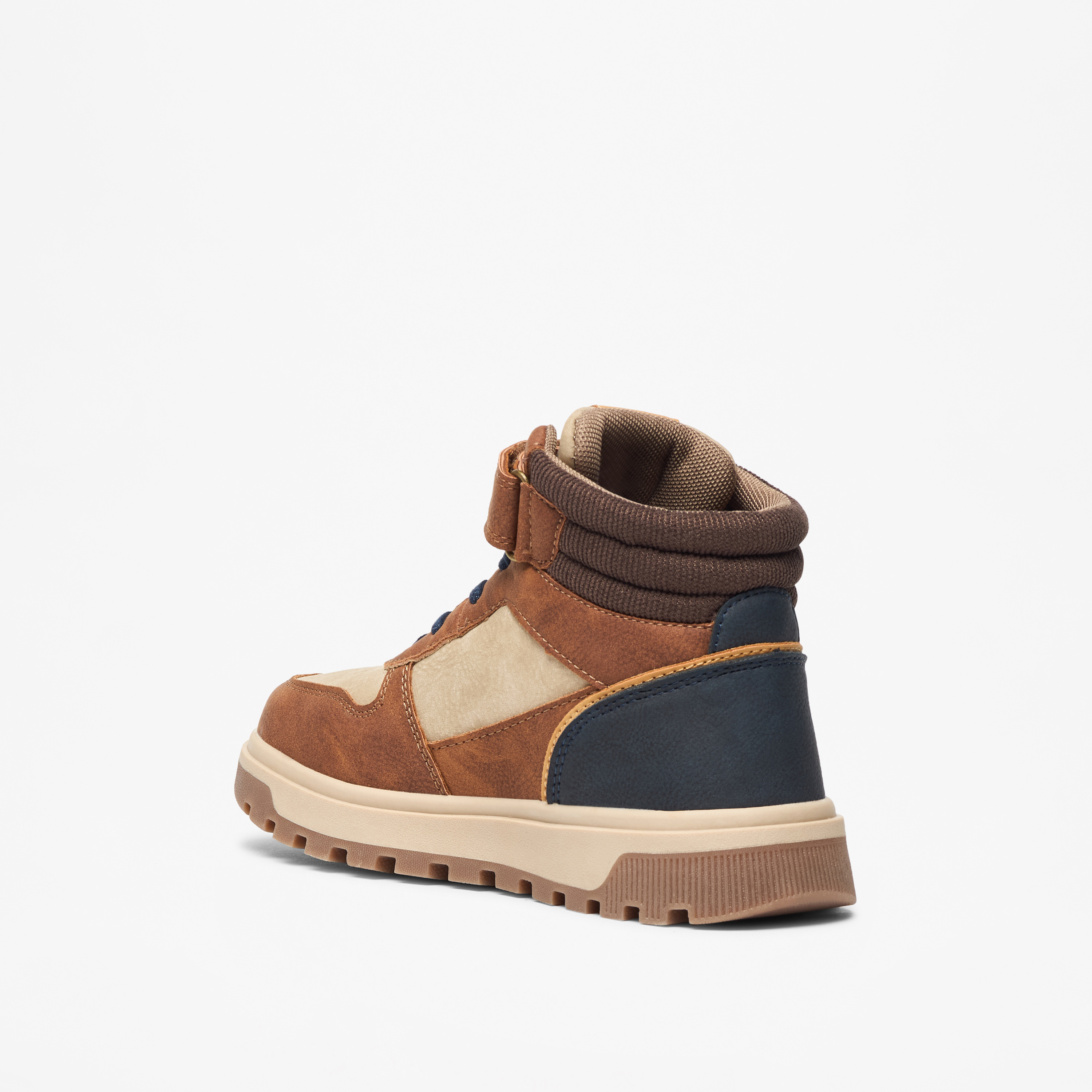 LBL by Shoexpress Panelled High Cut Boots with Hook and Loop Closure-boys-shoes-boots-image-2