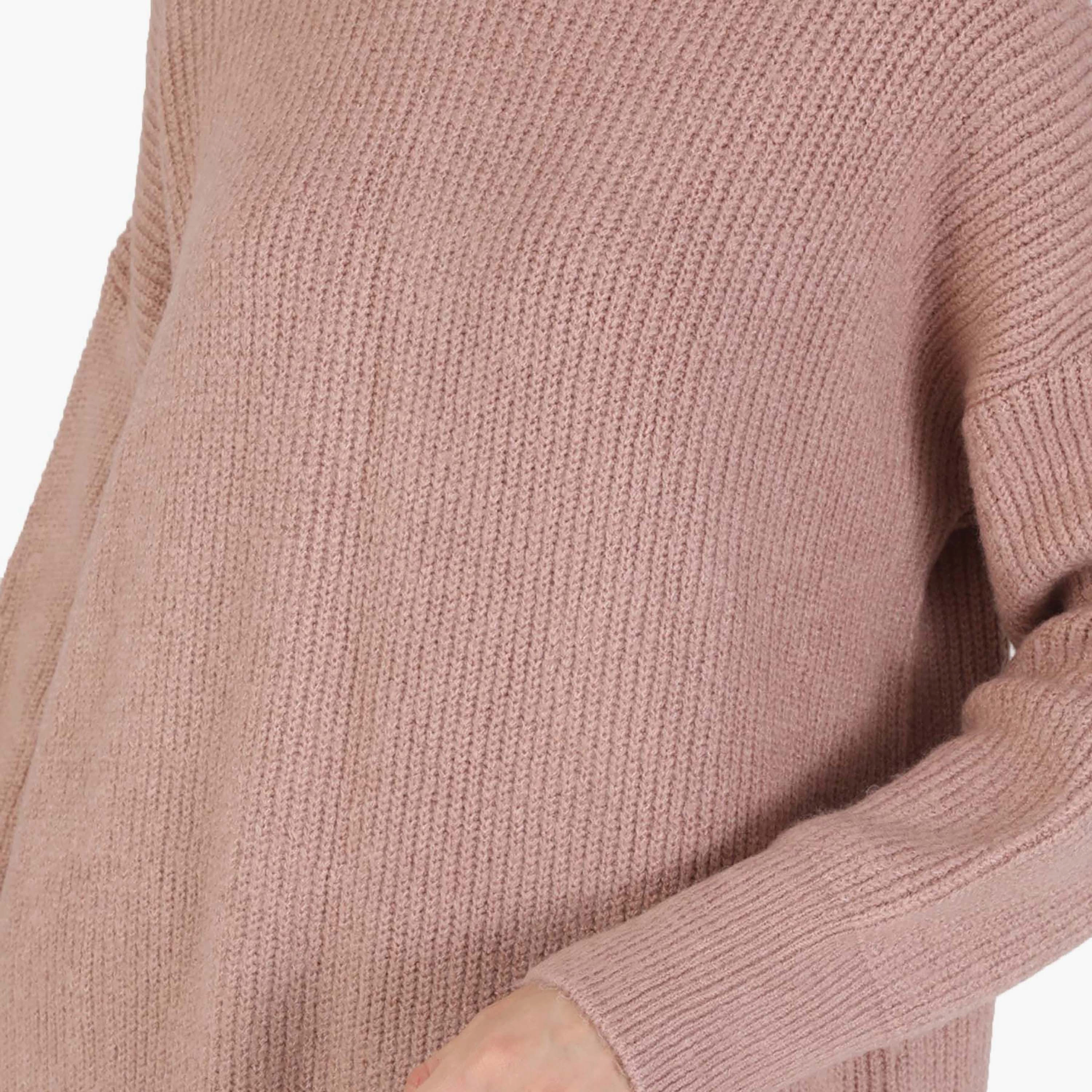 بلوزة تونيك منسوج مضلع بياقة دائرية من مودانيسا-women-clothing-shirtsandblouses-blouses-image-4