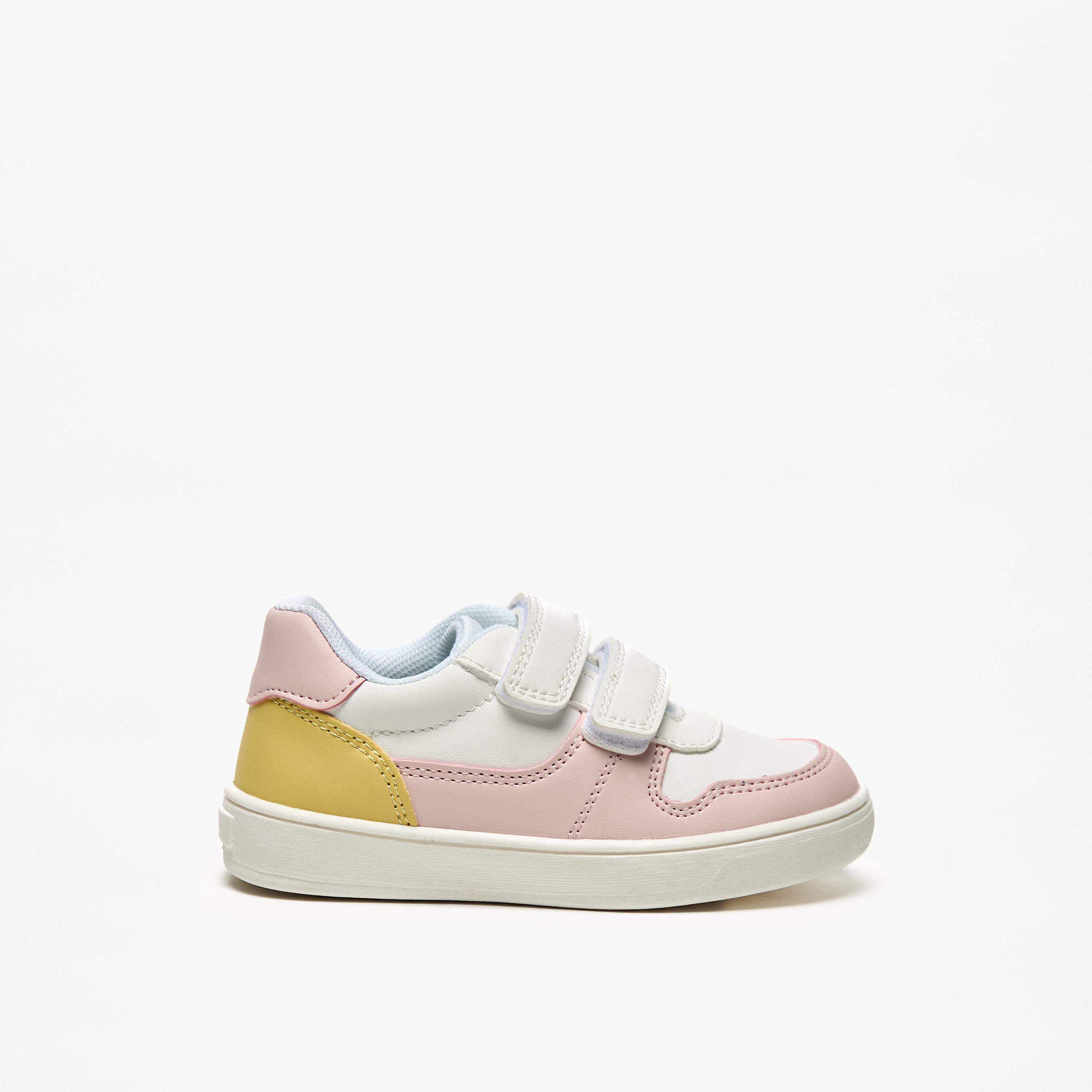 Barefeet Colourblock Lightweight Sneakers with Hook and Loop Closure-girls-shoes-sneakers-image-3