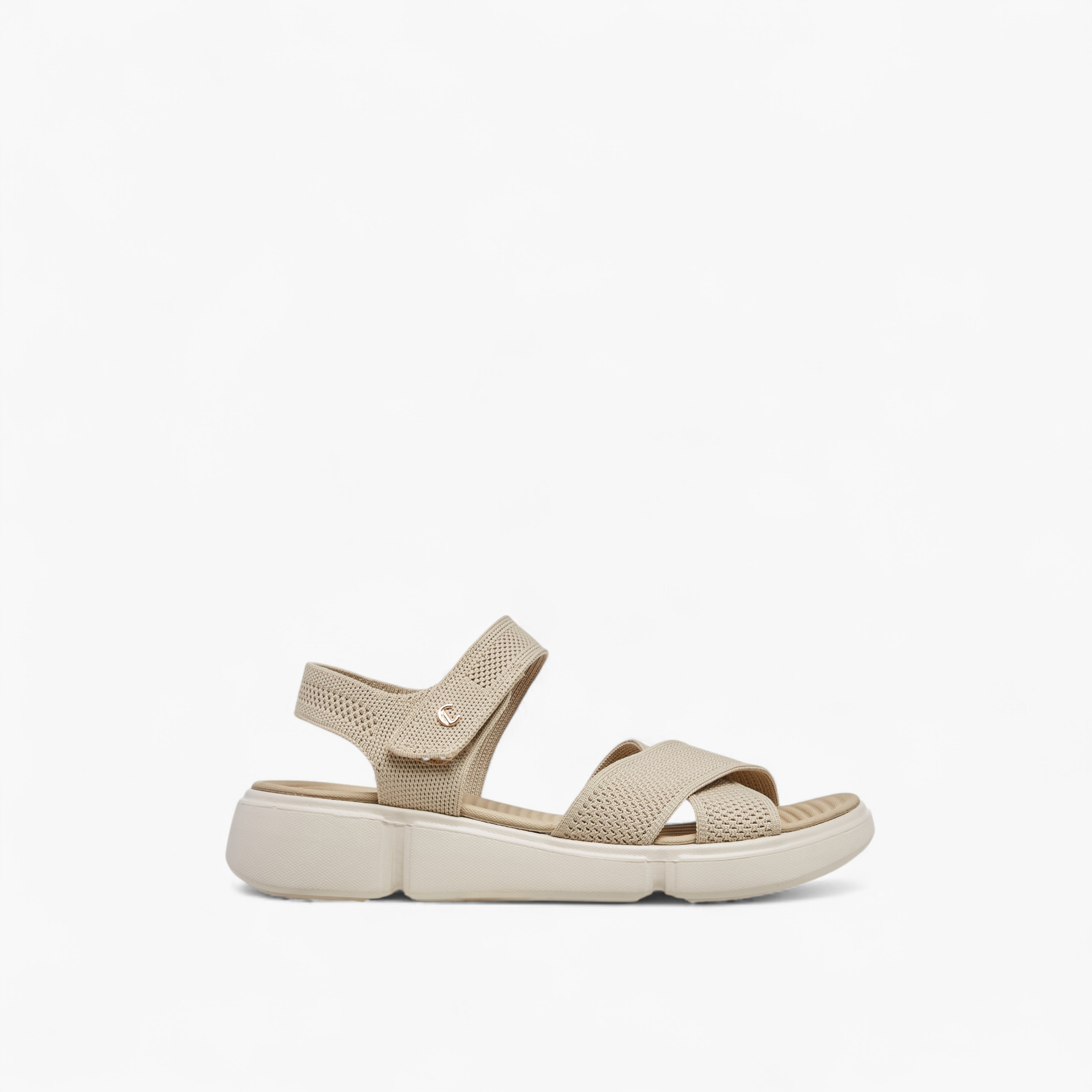 Le Confort Flyknit Cross Strap Comfort Sandals with Hook and Loop Closure-women-shoes-sandals-heeled-image-2