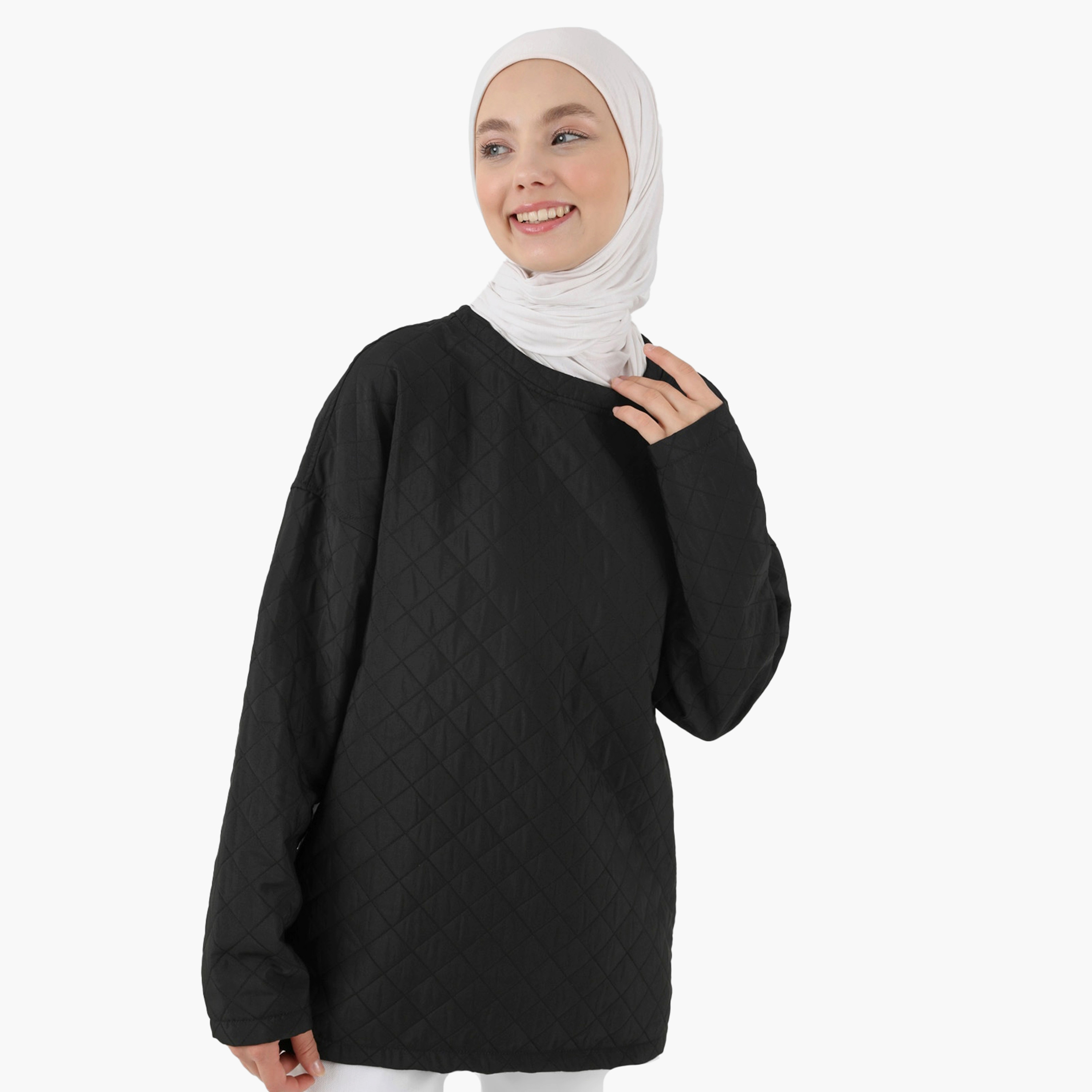 Modanisa Quilted Round Neck Long Sleeves Tunic-PROMO_CP_OM_B1G1_20241001-image-3