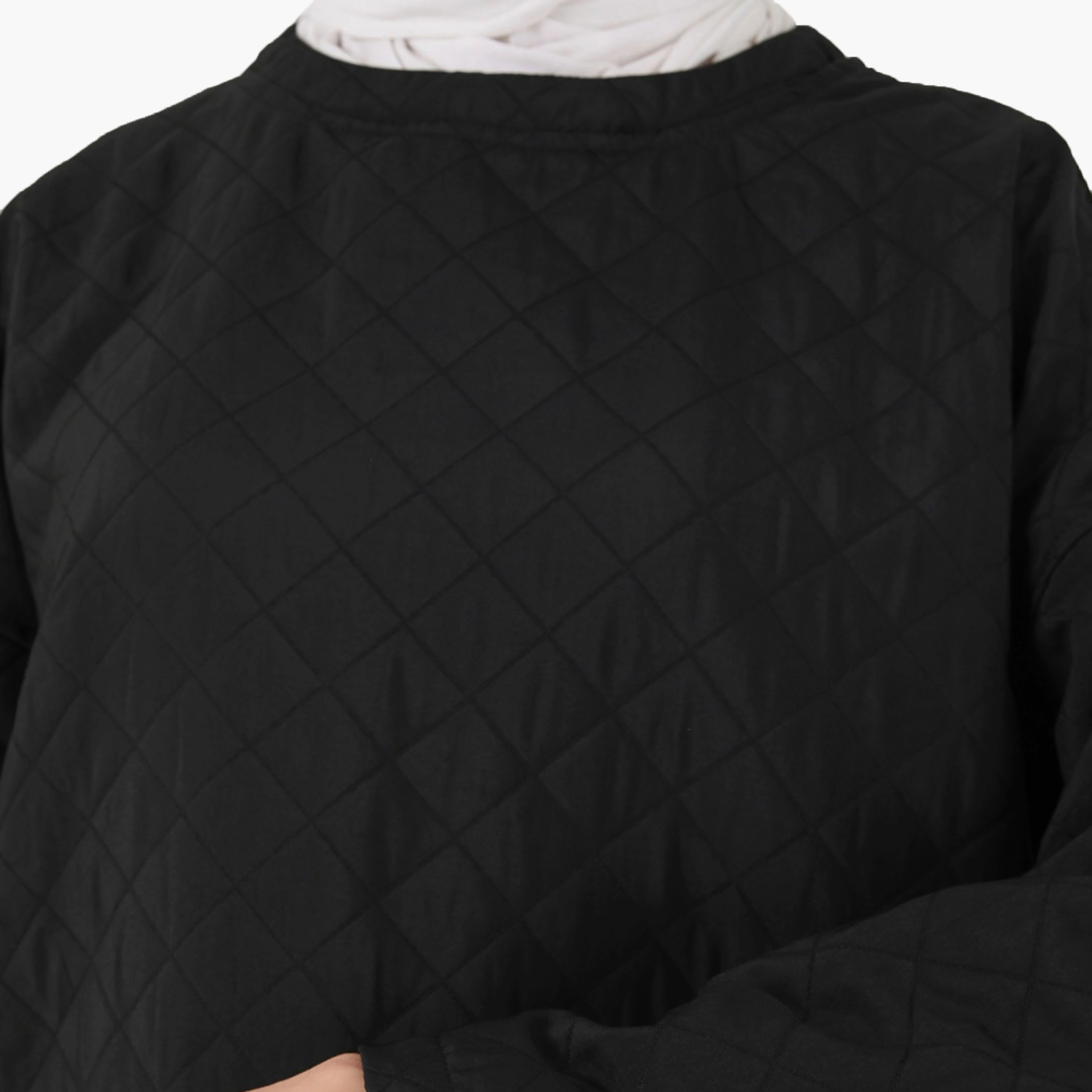 Modanisa Quilted Round Neck Long Sleeves Tunic-women-clothing-shirtsandblouses-blouses-image-4