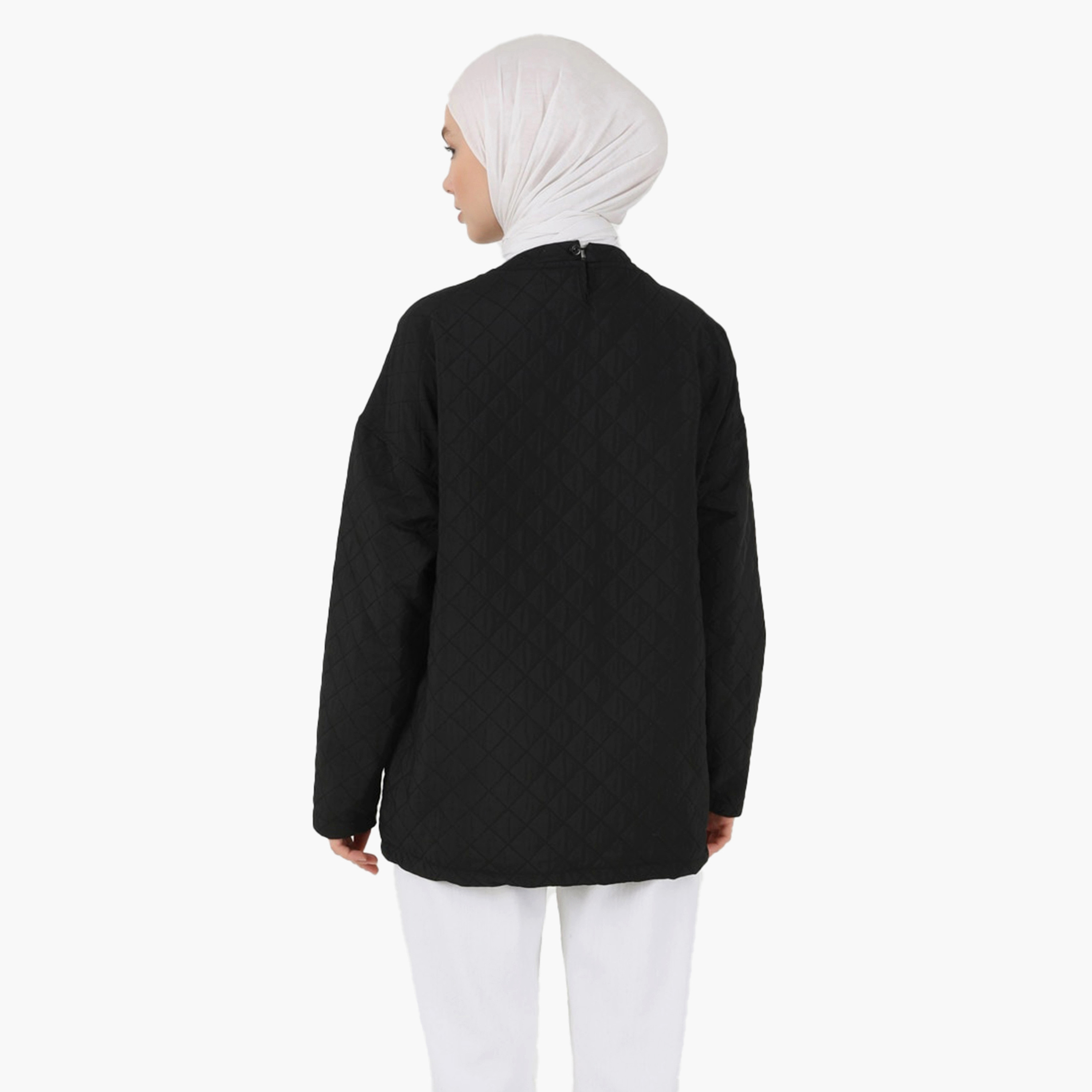 Modanisa Quilted Round Neck Long Sleeves Tunic-women-clothing-shirtsandblouses-blouses-image-5