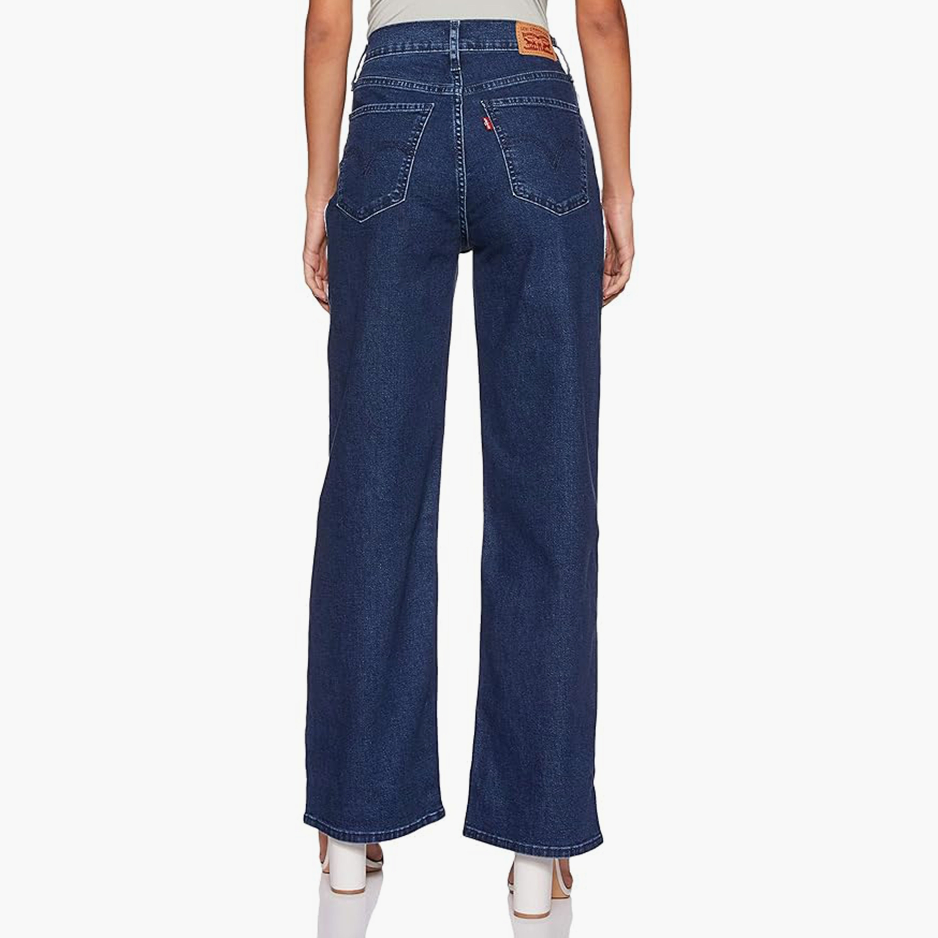 Levi's Wide Leg Fit Blue Plain Women's Jeans-women-clothing-bottoms-jeans-image-4
