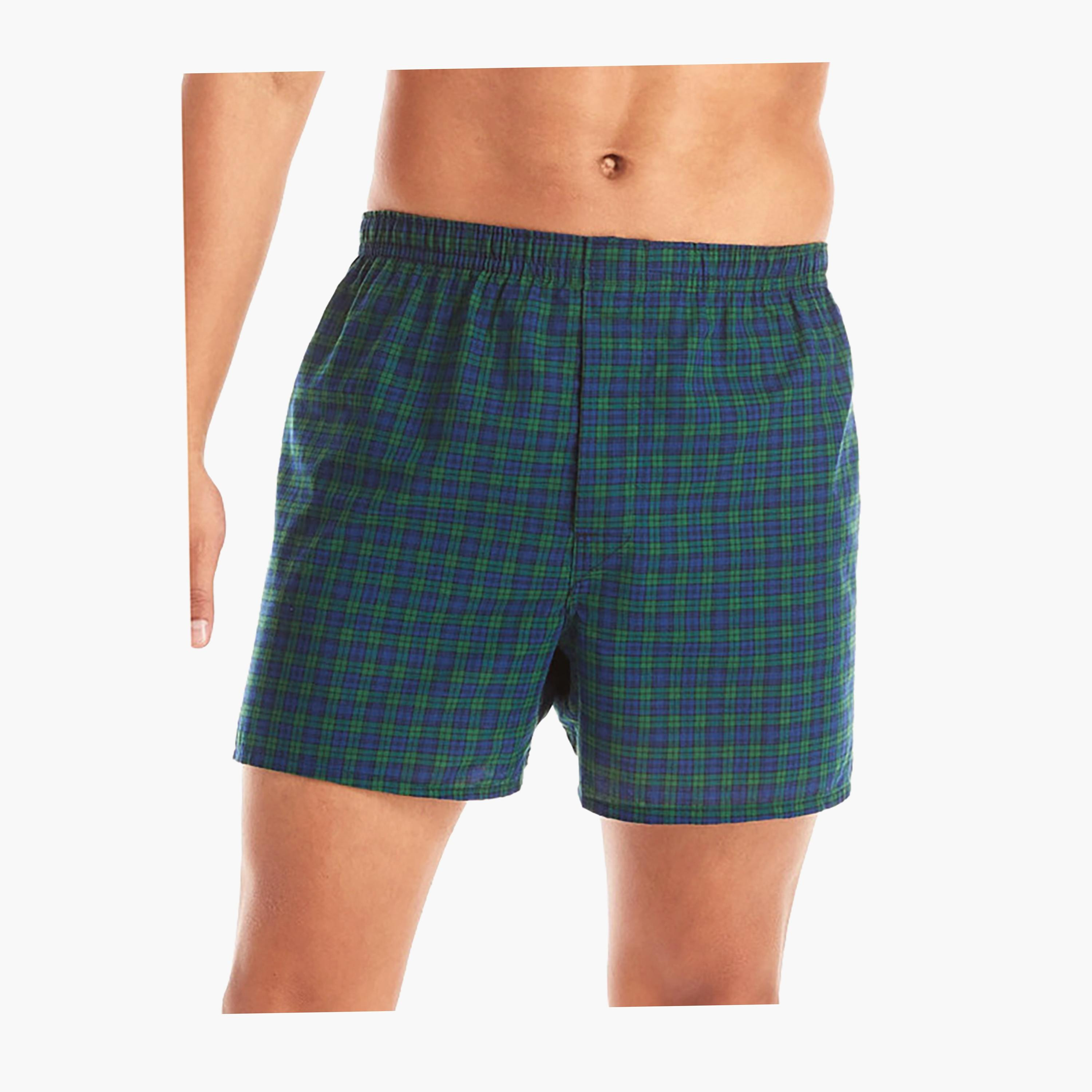 مجموعة متنوعة من 3 سراويل بوكسر رجالية منقوشة بنقشة مربعات من هانز-men-clothing-innerwear-underwear-image-2