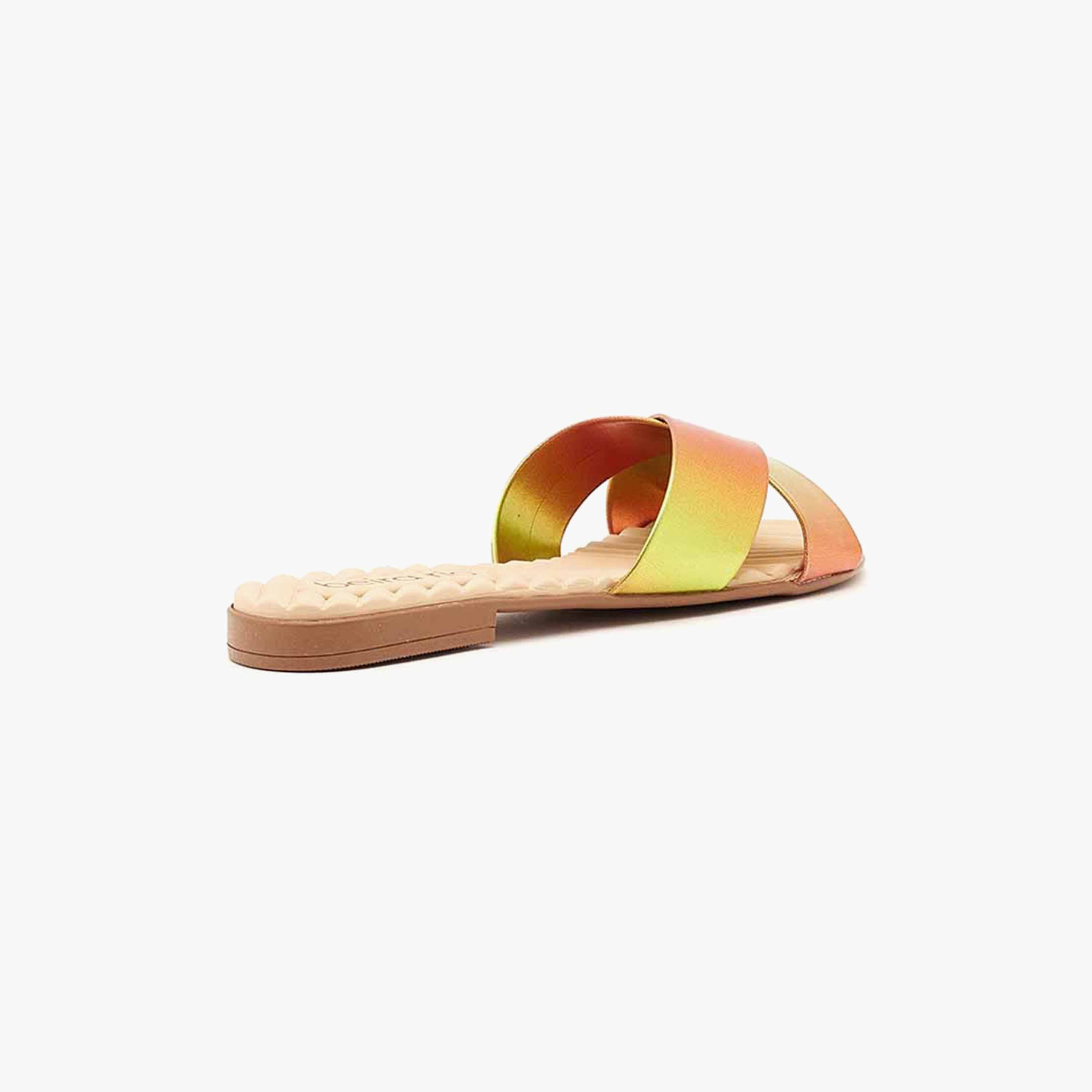 Beira Rio by Geoomnii  Women's Metallic Flat Slide Sandals | 8350-203-24876       -women-shoes-sandals-flats-image-5