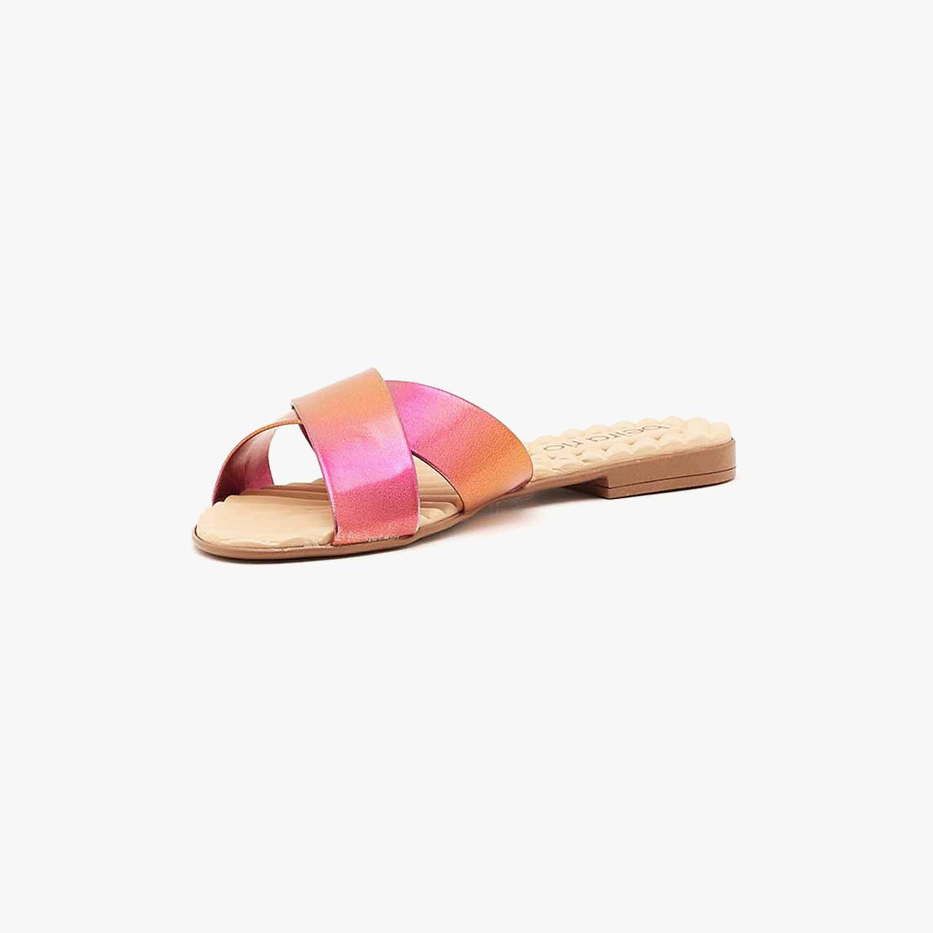 Beira Rio by Geoomnii  Women's Metallic Flat Slide Sandals | 8350-203-24876       -women-shoes-sandals-flats-image-3