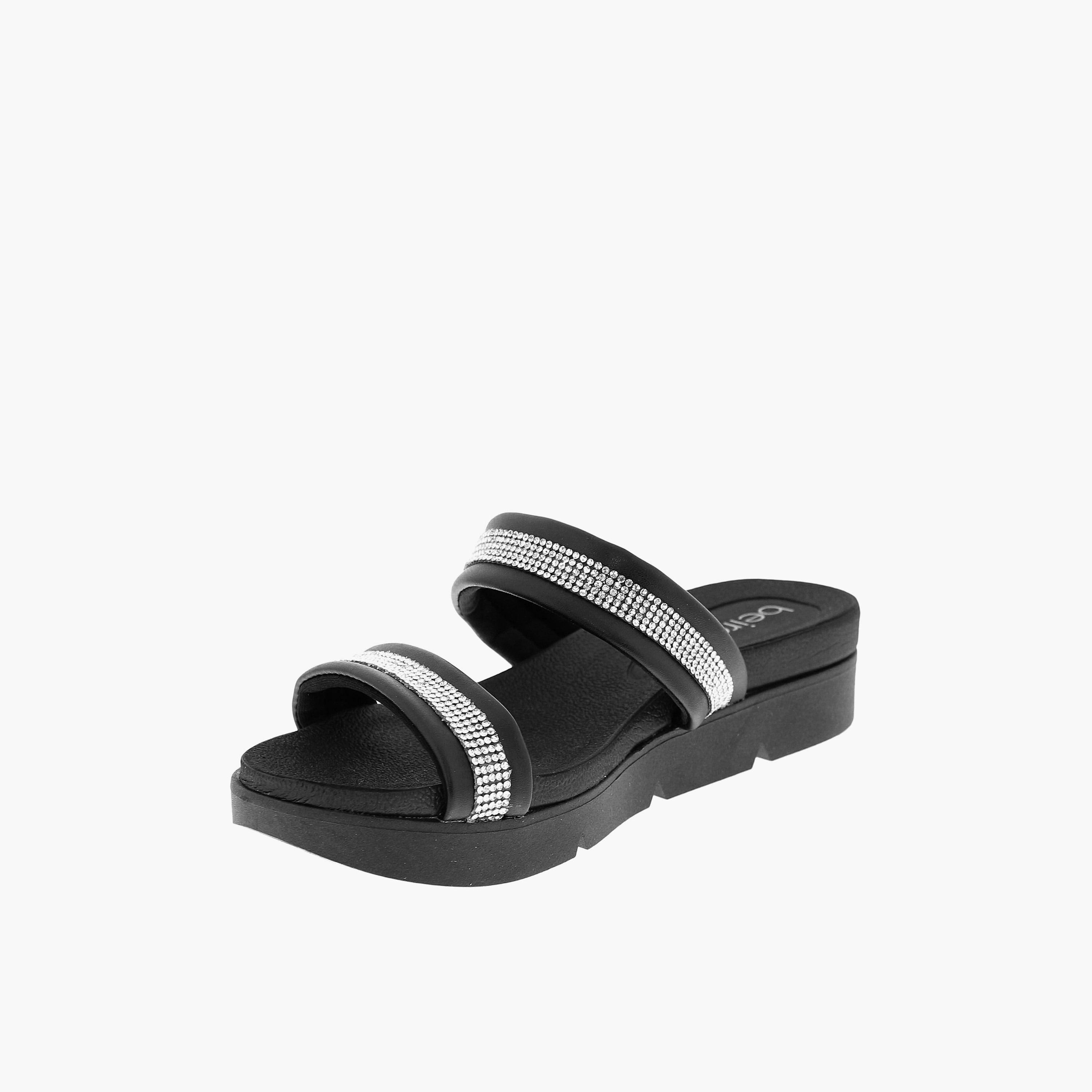 Beira Rio by Geoomnii  Women's Slip On Platform Slide Sandals | 8387-536-28350-19026      -women-shoes-sandals-heeled-image-2