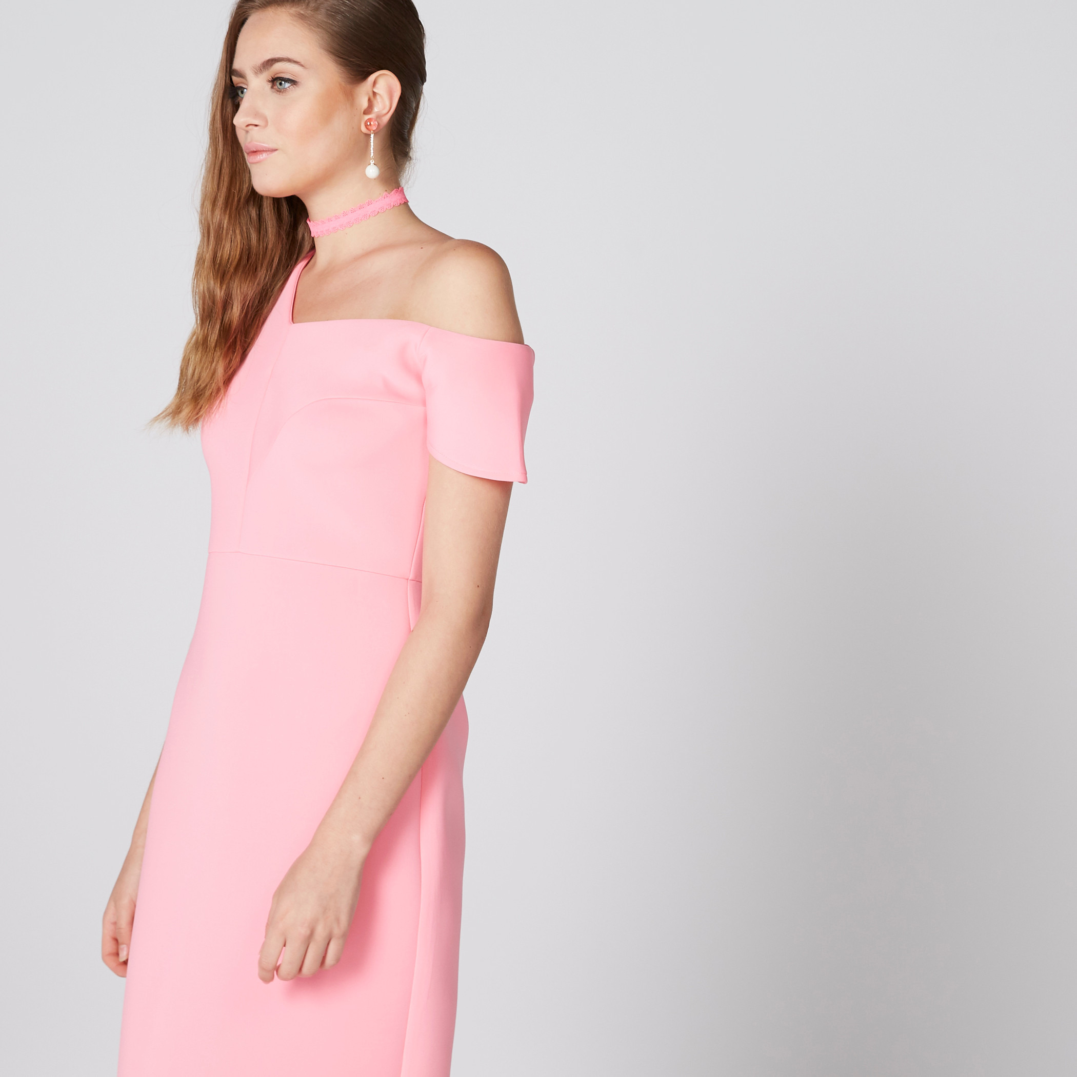 One shoulder hotsell split midi dress