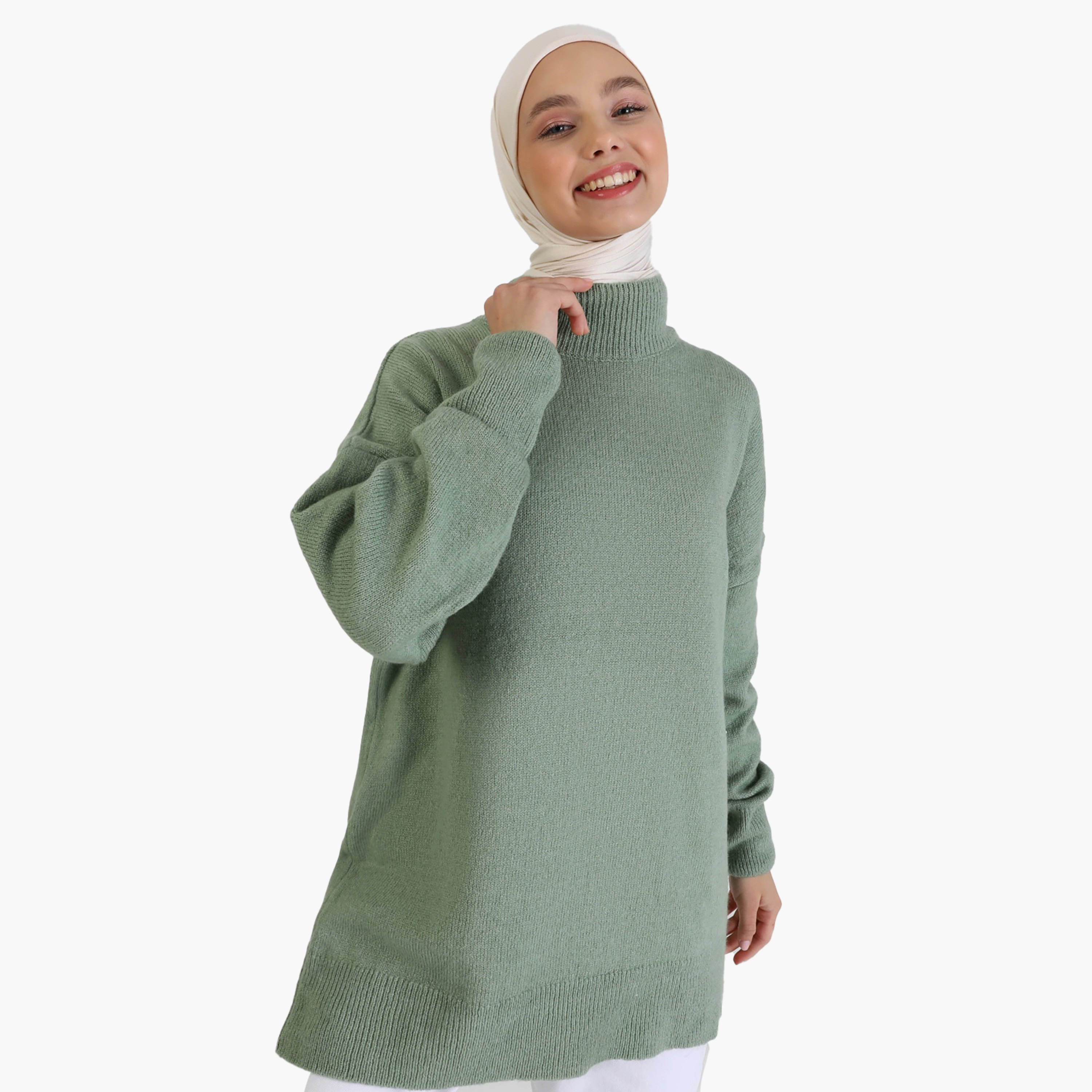 Modanisa High Neck Knit Tunic-women-clothing-shirtsandblouses-blouses-image-1