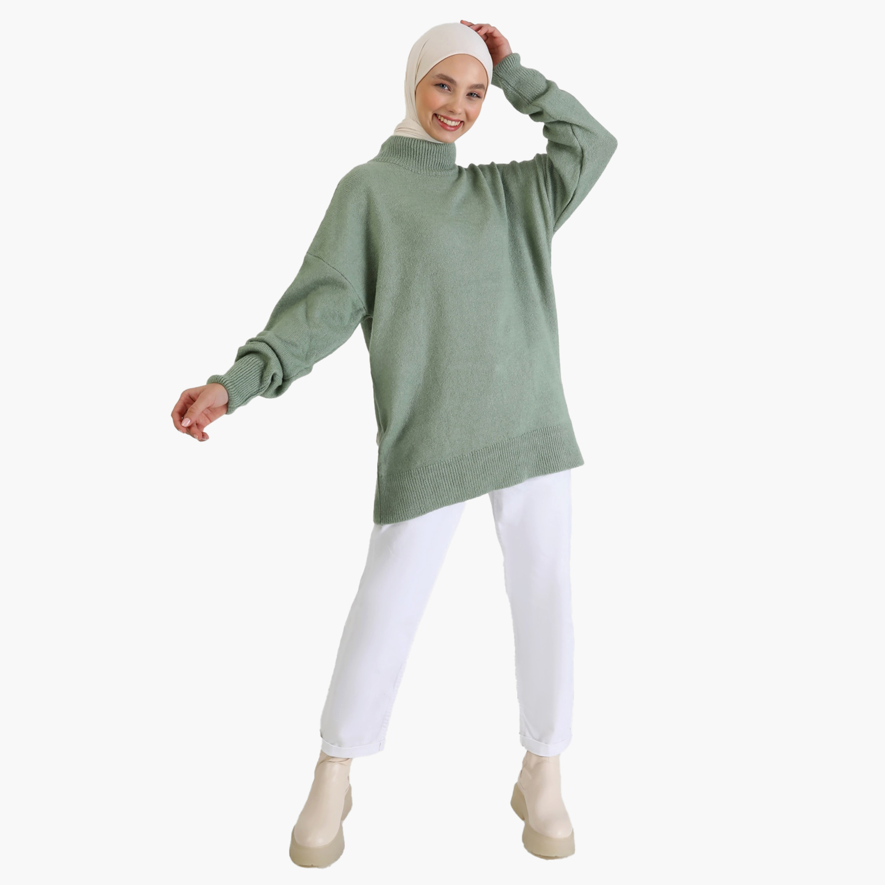 Modanisa High Neck Knit Tunic-women-clothing-shirtsandblouses-blouses-image-2