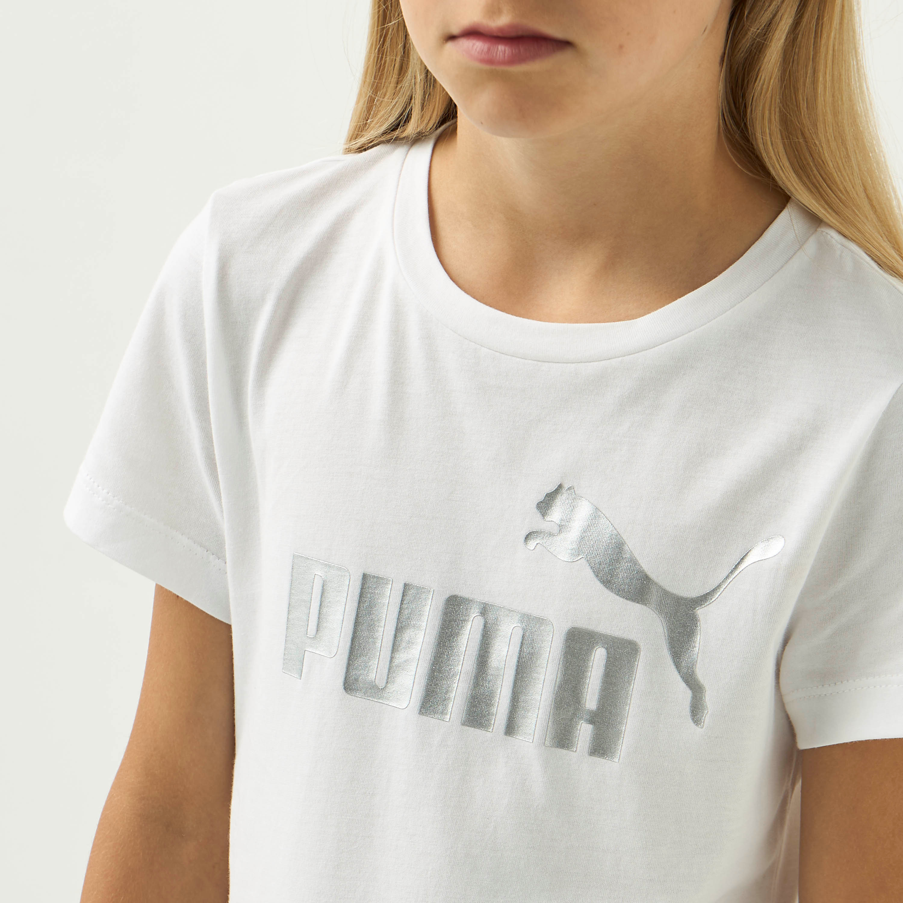 تيشيرت بياقة مستديرة وأكمام قصيرة وطبعات شعار من بوما-sports-girls-clothing-tops-image-4