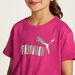 PUMA Logo Print Round Neck T-shirt with Short Sleeves and Tie-Ups-T Shirts-thumbnailMobile-2