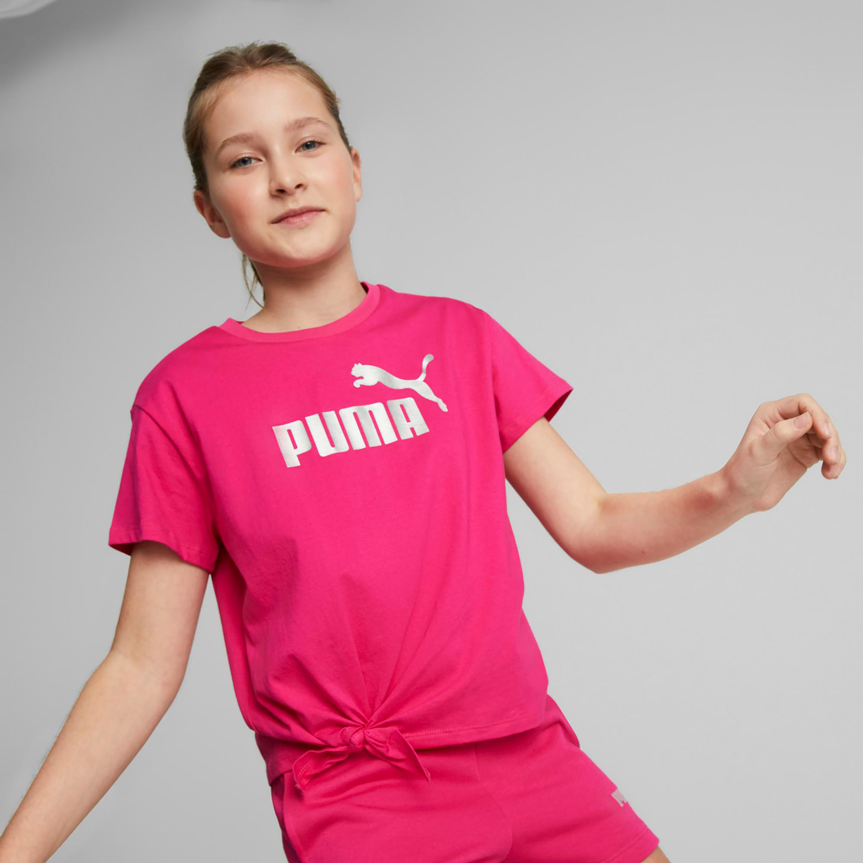 تي شيرت من بوما إيسينشال لوجو نوتيد للأطفال 84695601-sports-girls-clothing-tops-image-8