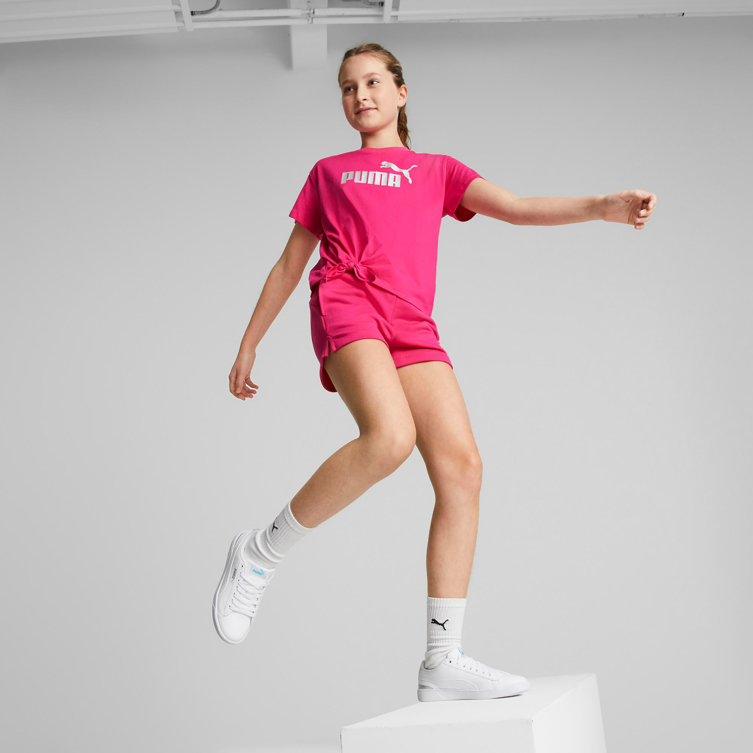 تي شيرت من بوما إيسينشال لوجو نوتيد للأطفال 84695601-sports-girls-clothing-tops-image-9