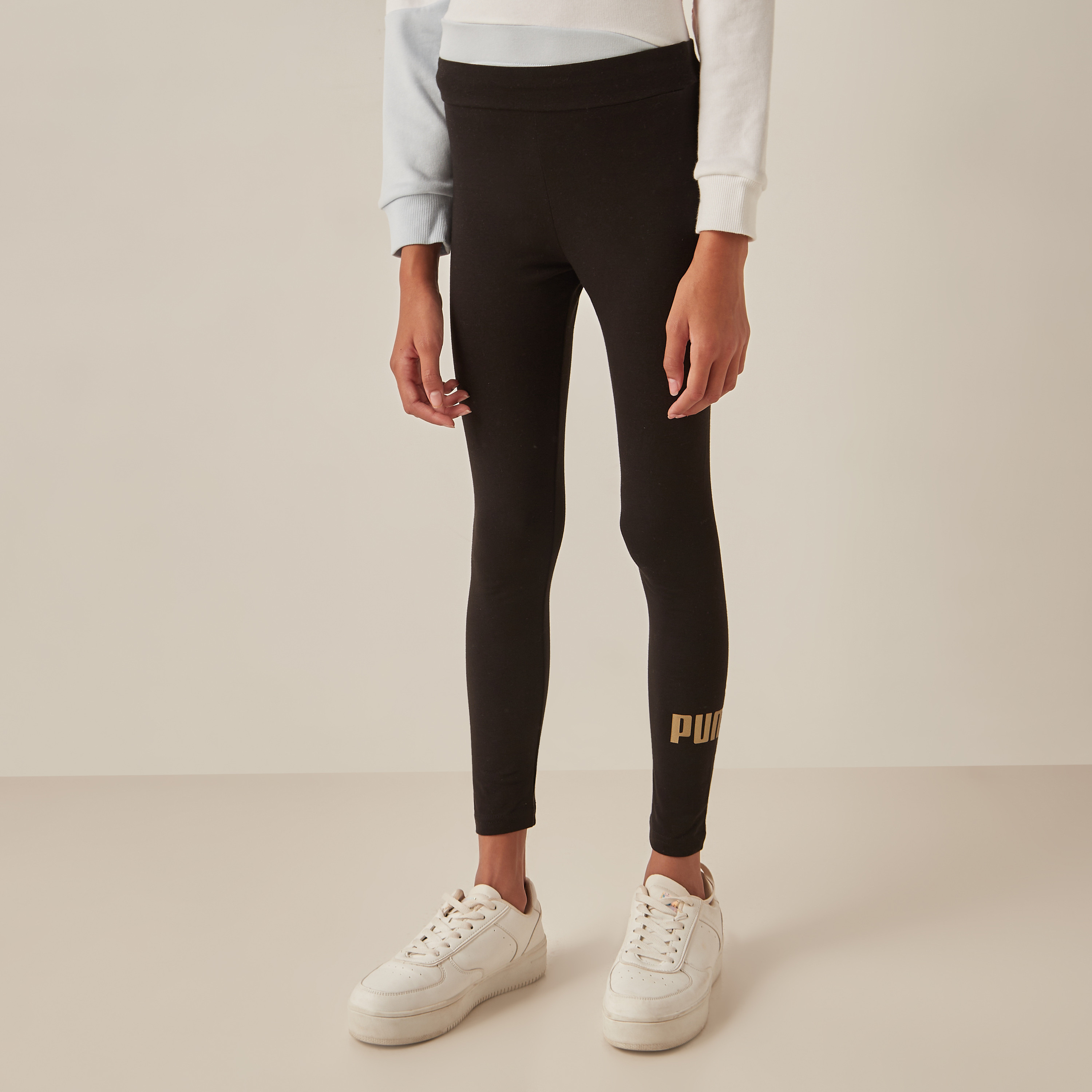 PUMA Logo Print Leggings with Elasticated Waistband