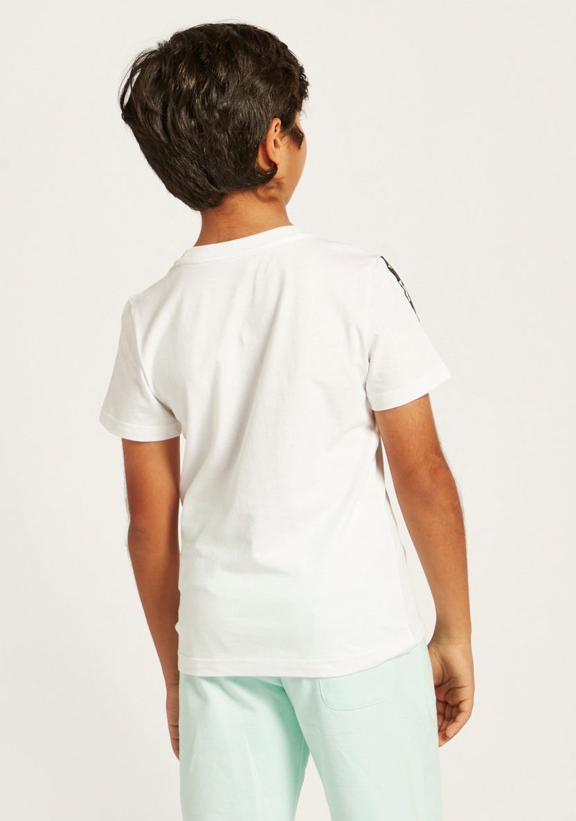 PUMA Logo Print Crew Neck T-shirt with Short Sleeves-Tops-image-3