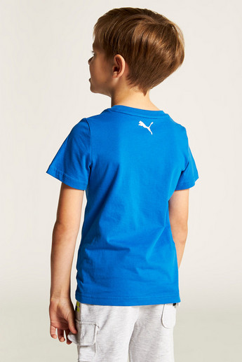 PUMA Graphic Print T-shirt with Crew Neck and Short Sleeves