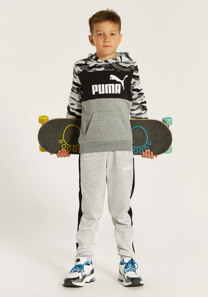 PUMA Camouflage Print Sweatshirt with Hood and Pockets-Tops-image-0
