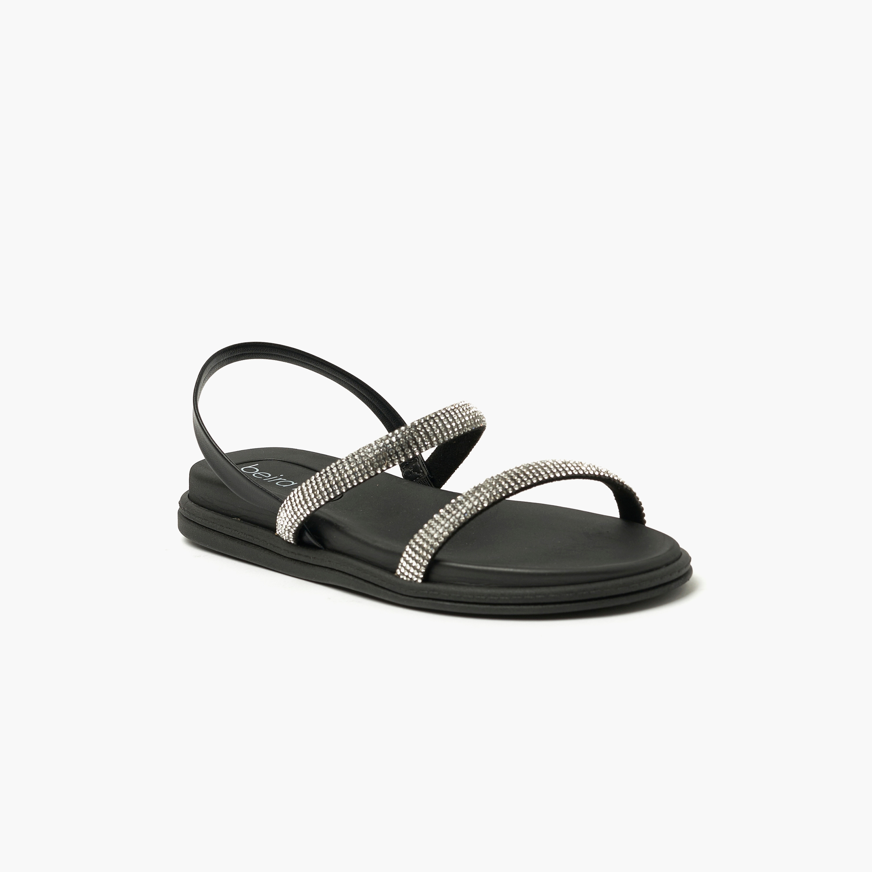 حذاء صنادل نسائي بحزام خلفي مع لمسة كريستالية من بيرا ريو | 8488-109-26123-women-shoes-sandals-flats-image-1