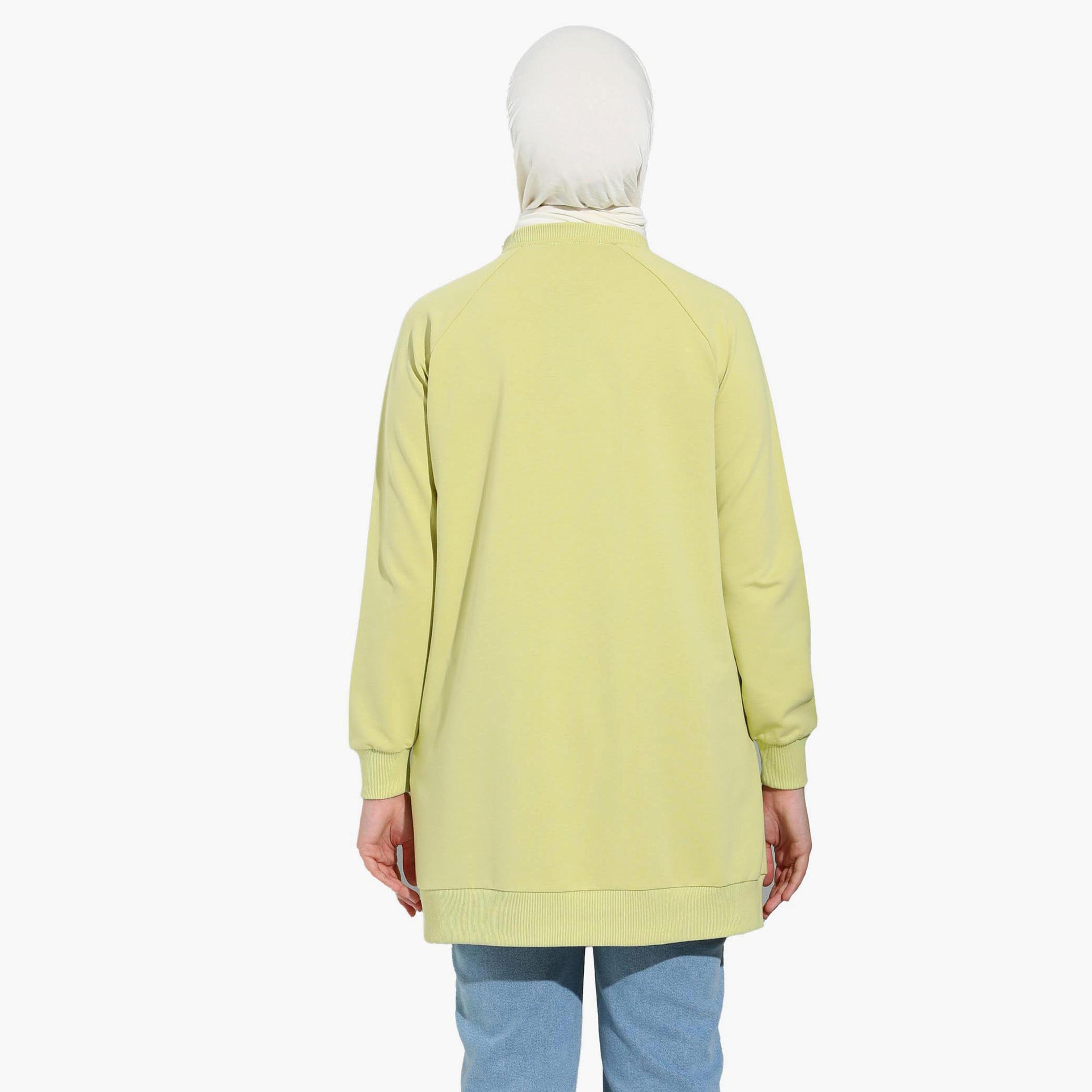 سترة سويت شيرت طويلة سادة بياقة دائرية من مودانيسا-women-clothing-hoodiesandsweatshirts-hoodies-image-5
