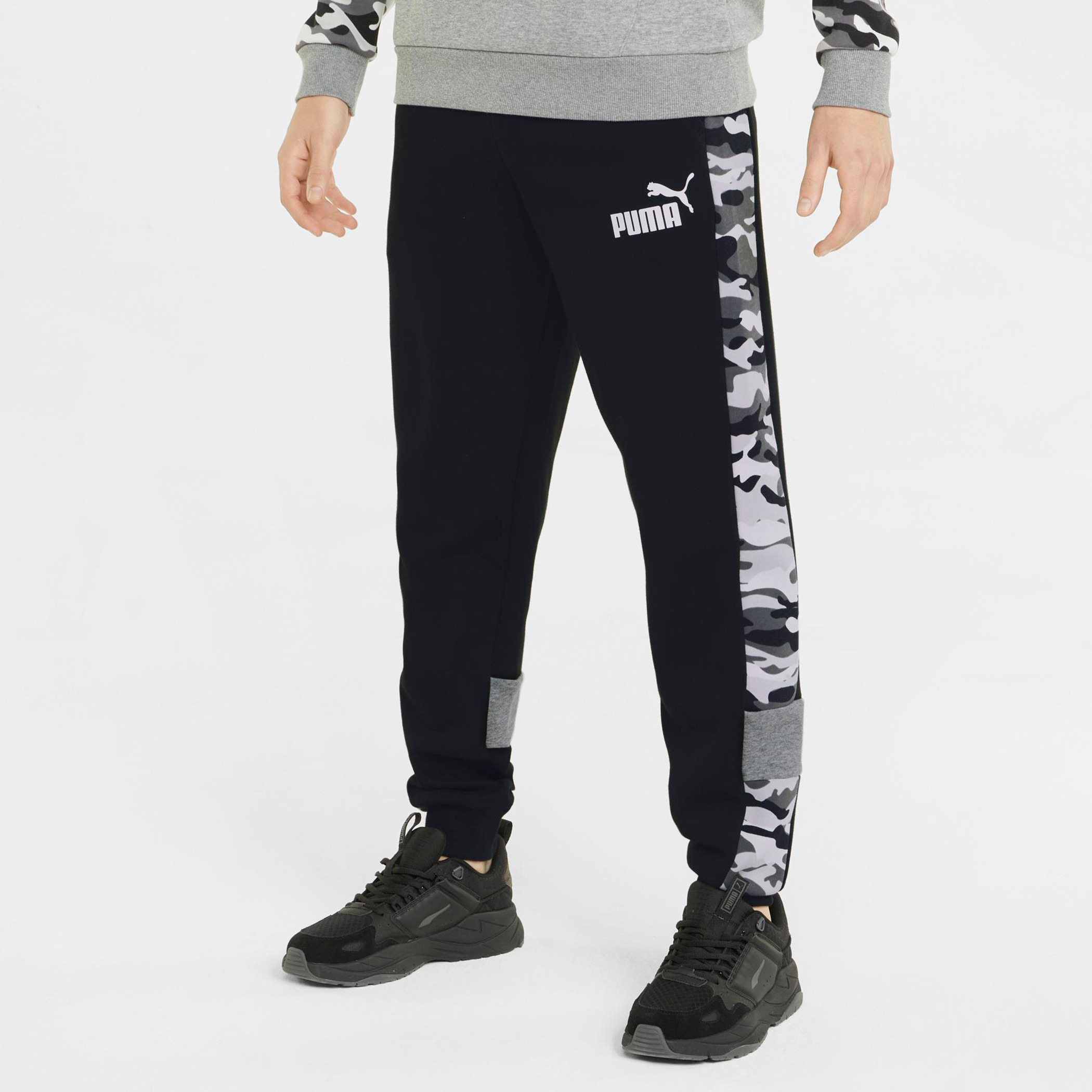 Puma Essentials+ Fleece Men Camouflage Sweatpants 84904601-sports-men-clothing-bottoms-image-1