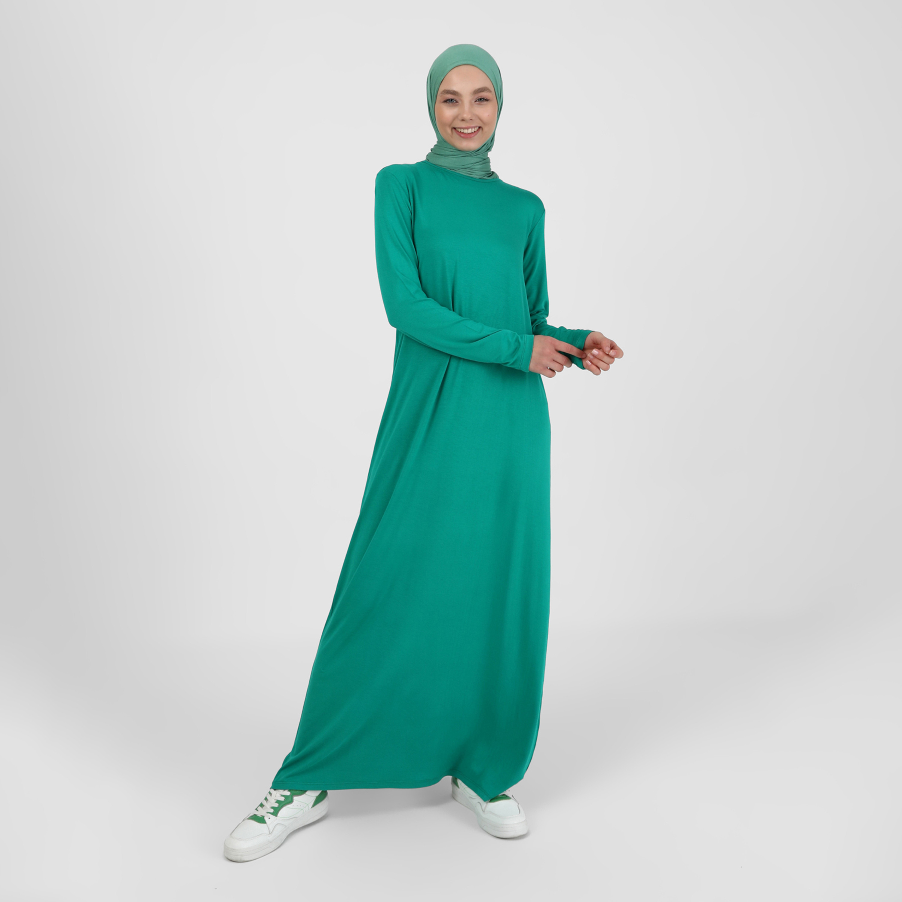 Refka Plain Crew Neck Dress-women-clothing-dresses-image-1