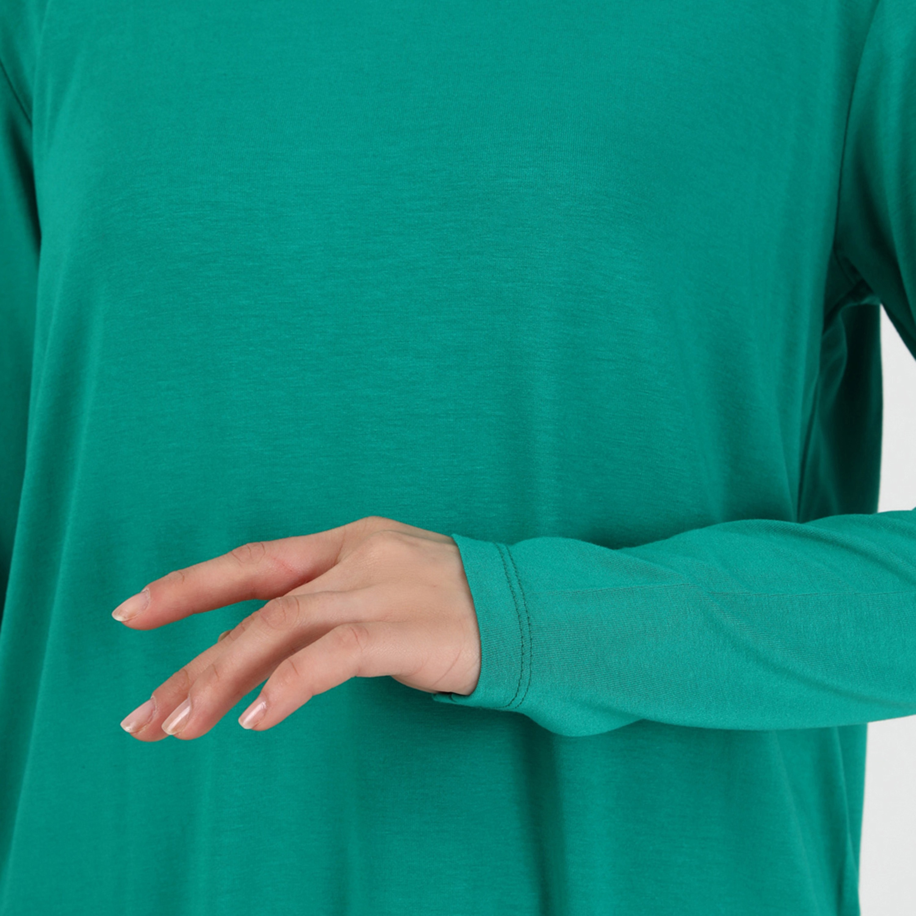 تونيك بأكمام طويلة وياقة دائرية سادة من ريفكا-women-clothing-shirtsandblouses-blouses-image-3