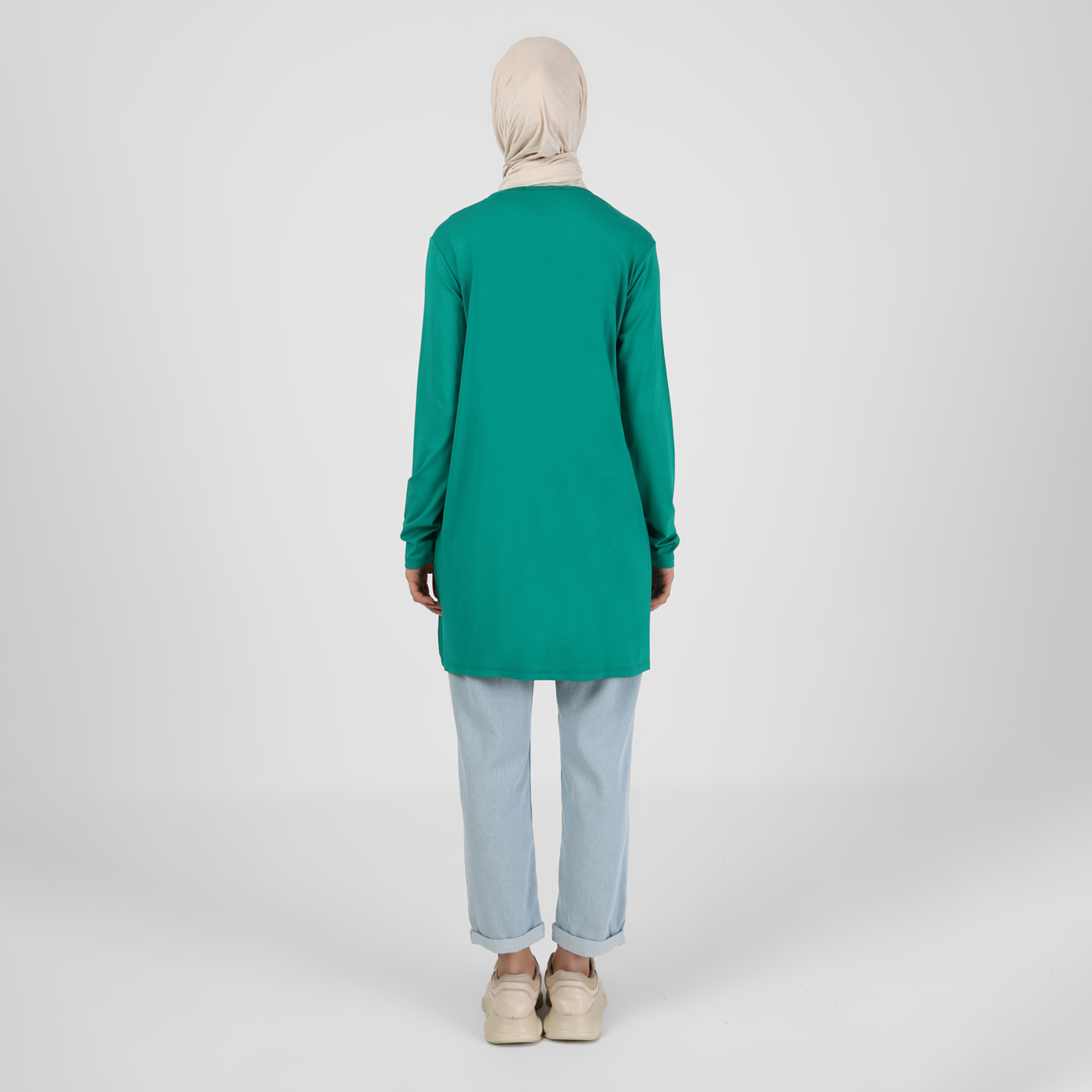 تونيك بأكمام طويلة وياقة دائرية سادة من ريفكا-women-clothing-shirtsandblouses-blouses-image-5