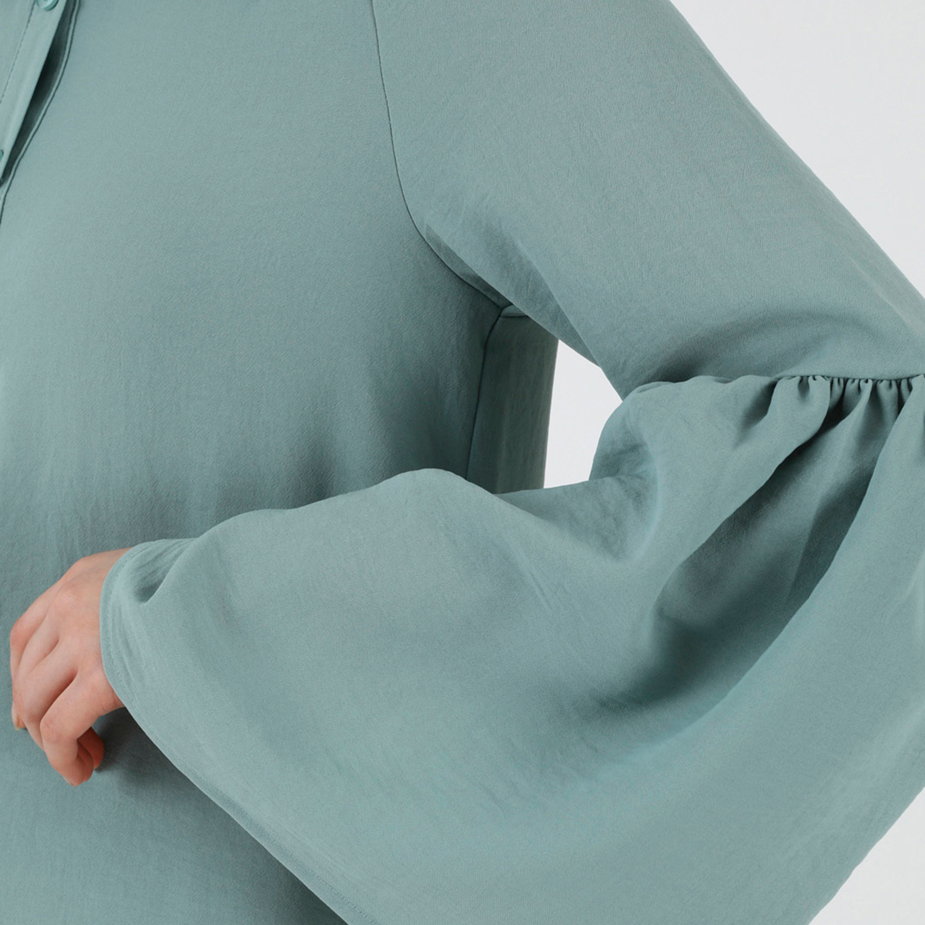 فستان بياقة سادة ورقبة مزرورة من ريفكا-women-clothing-dresses-image-3