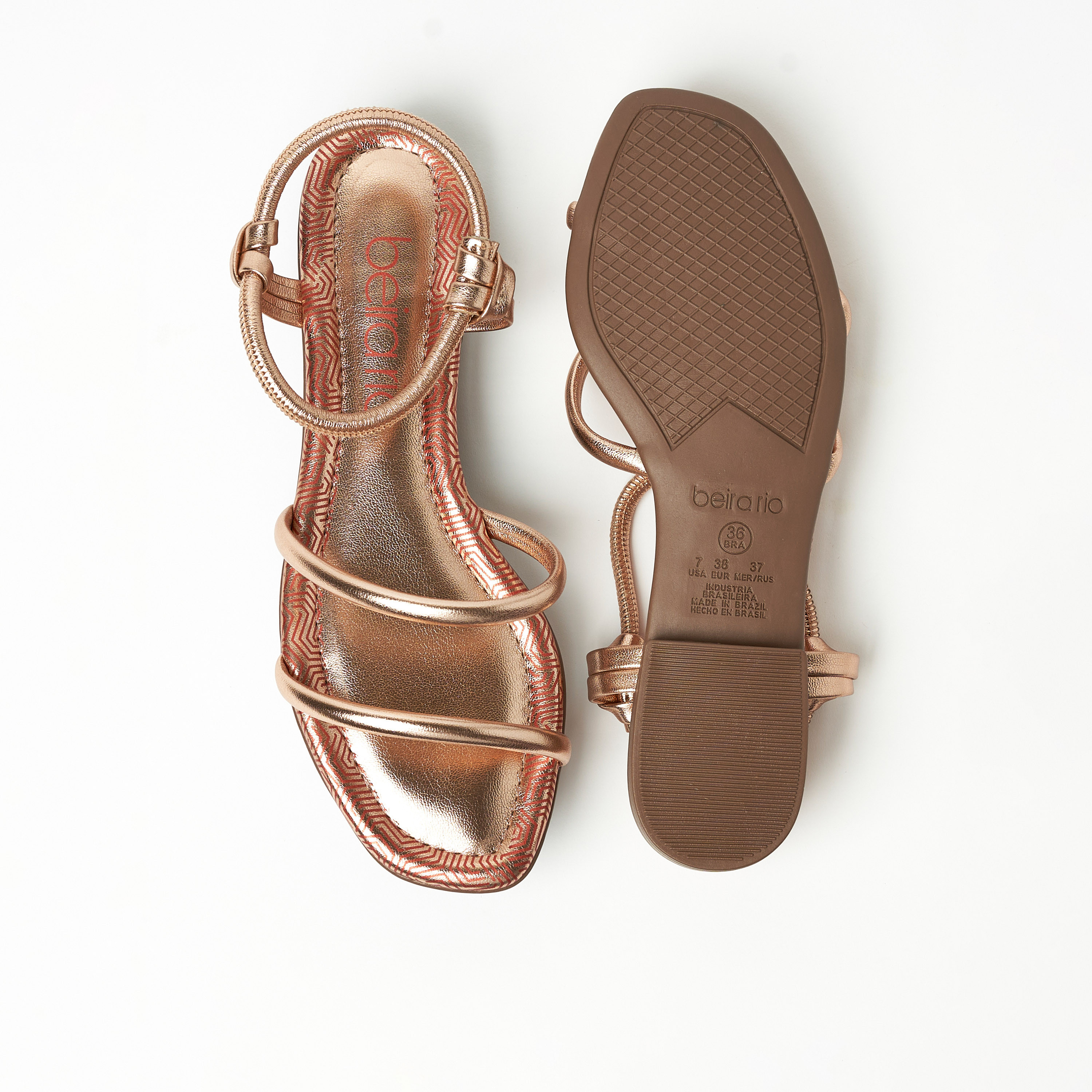 بييرا ريو- صندل للنساء لون معدني بحزام | 8497-100-25242-23146-women-shoes-sandals-flats-image-3