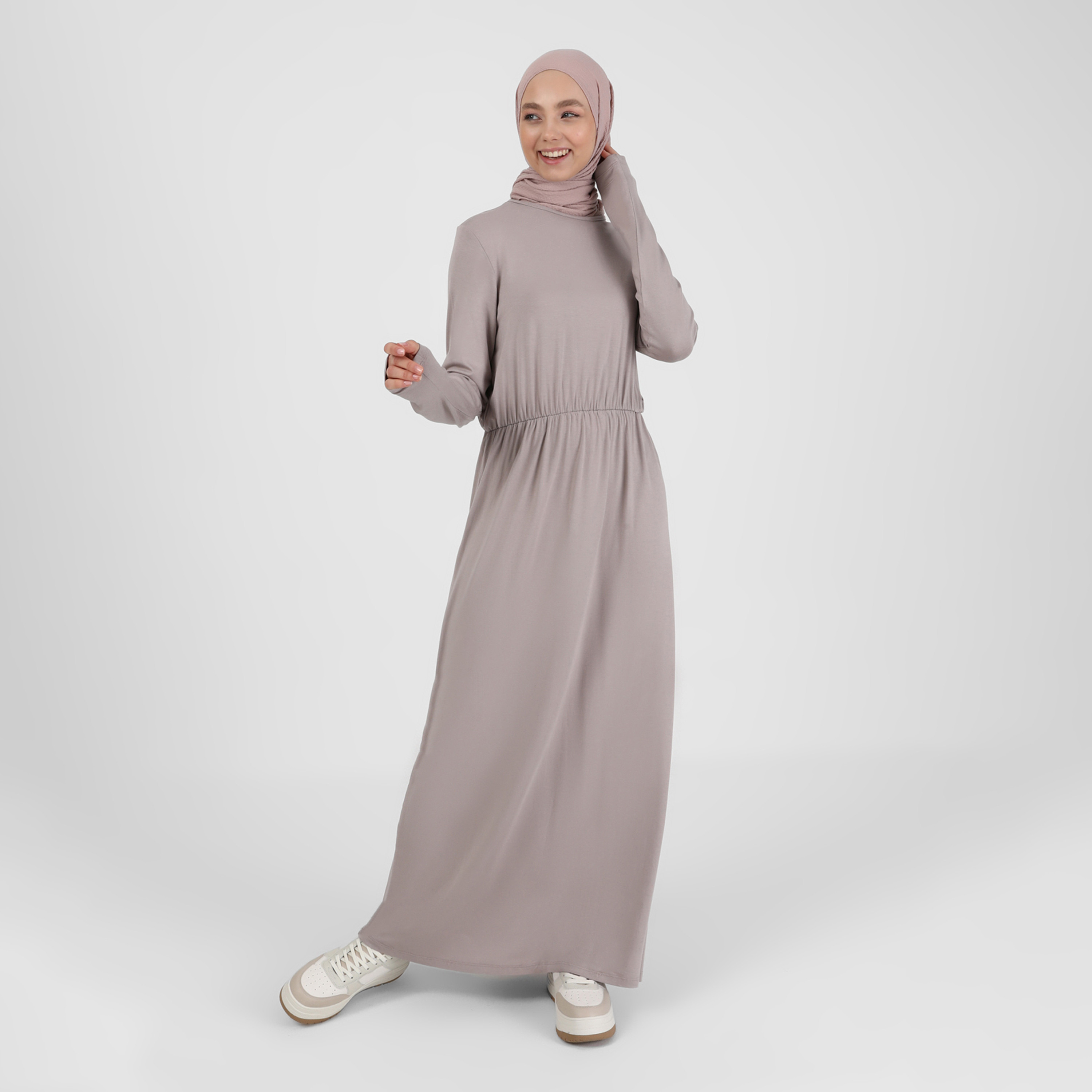 Refka Plain Crew Neck Dress-women-clothing-dresses-image-1