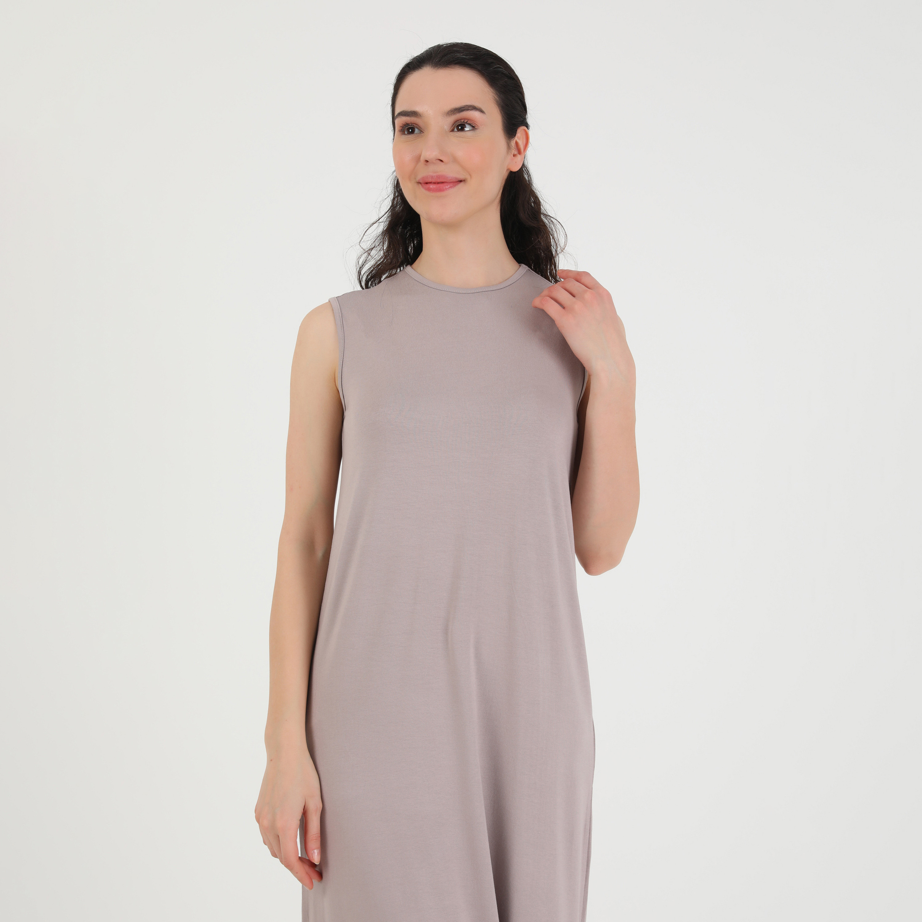 تونيك بأكمام طويلة وياقة دائرية سادة من ريفكا-women-clothing-shirtsandblouses-blouses-image-2