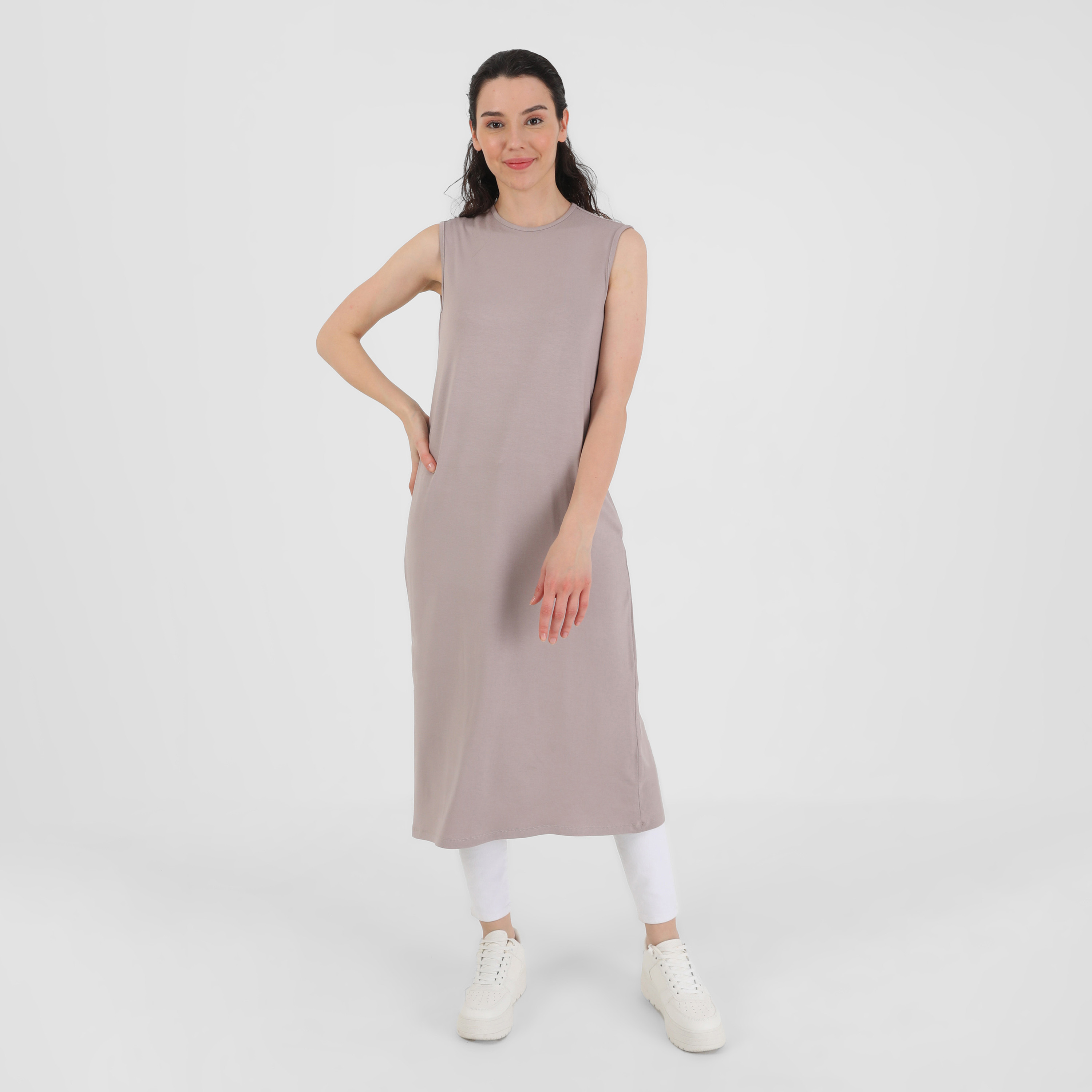 تونيك بأكمام طويلة وياقة دائرية سادة من ريفكا-women-clothing-shirtsandblouses-blouses-image-4