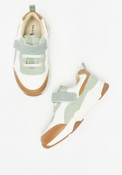 Barefeet Colourblock Sneakers with Hook and Loop Closure