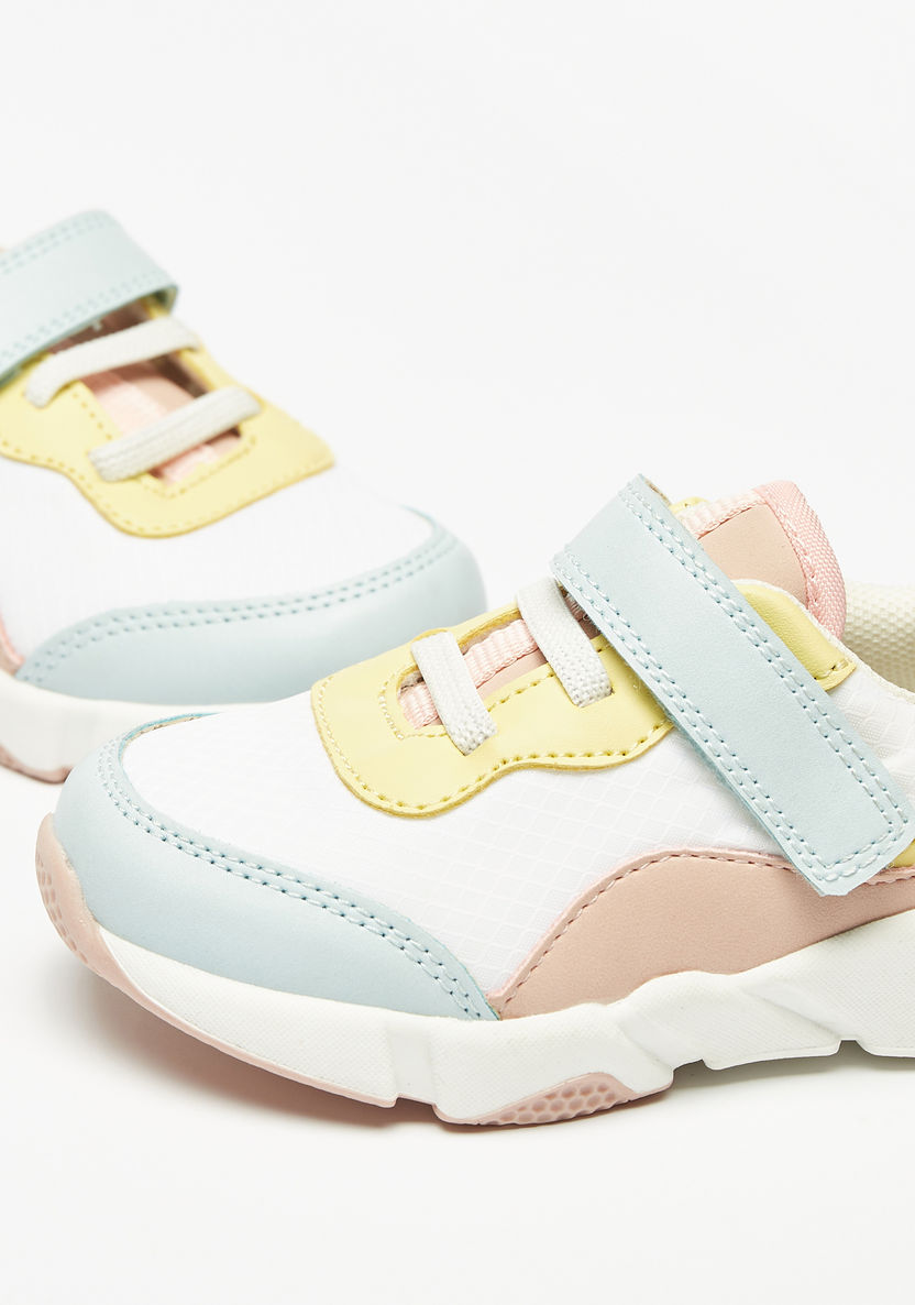 Barefeet Colourblock Sneakers with Hook and Loop Closure-Baby Girl%27s Shoes-image-4