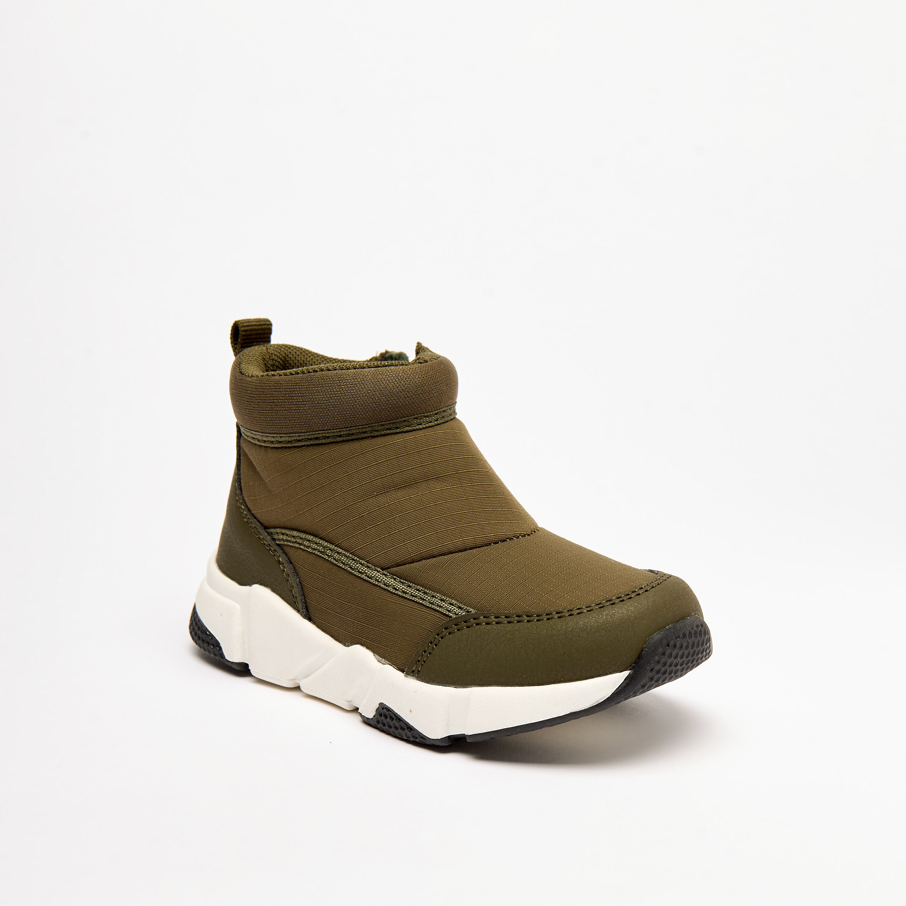 Juniors Textured Ankle Boots with Zip Closure-boys-shoes-boots-image-1