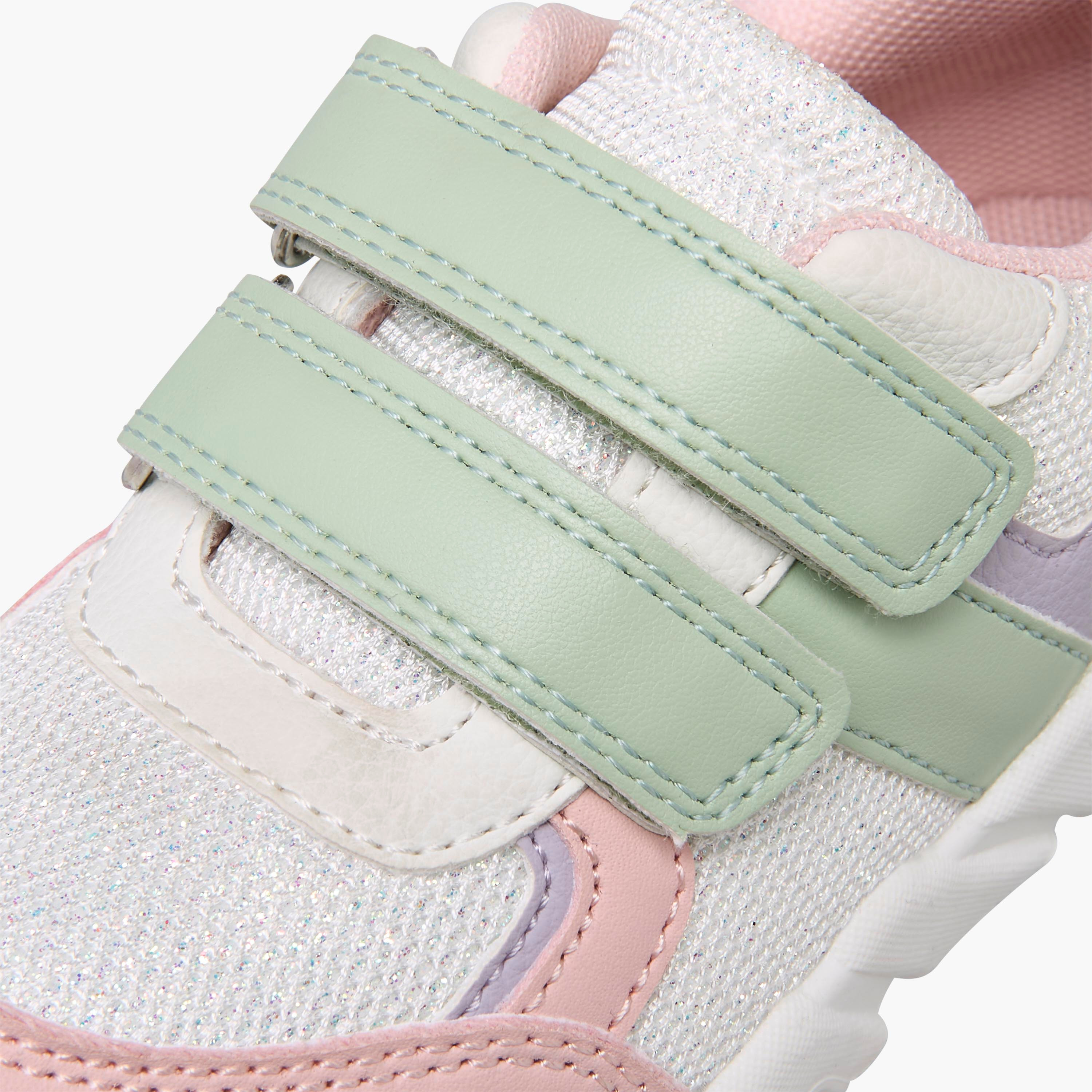 Barefeet Panelled Ankle Sneakers with Hook and Loop Closure-girls-shoes-sneakers-image-4