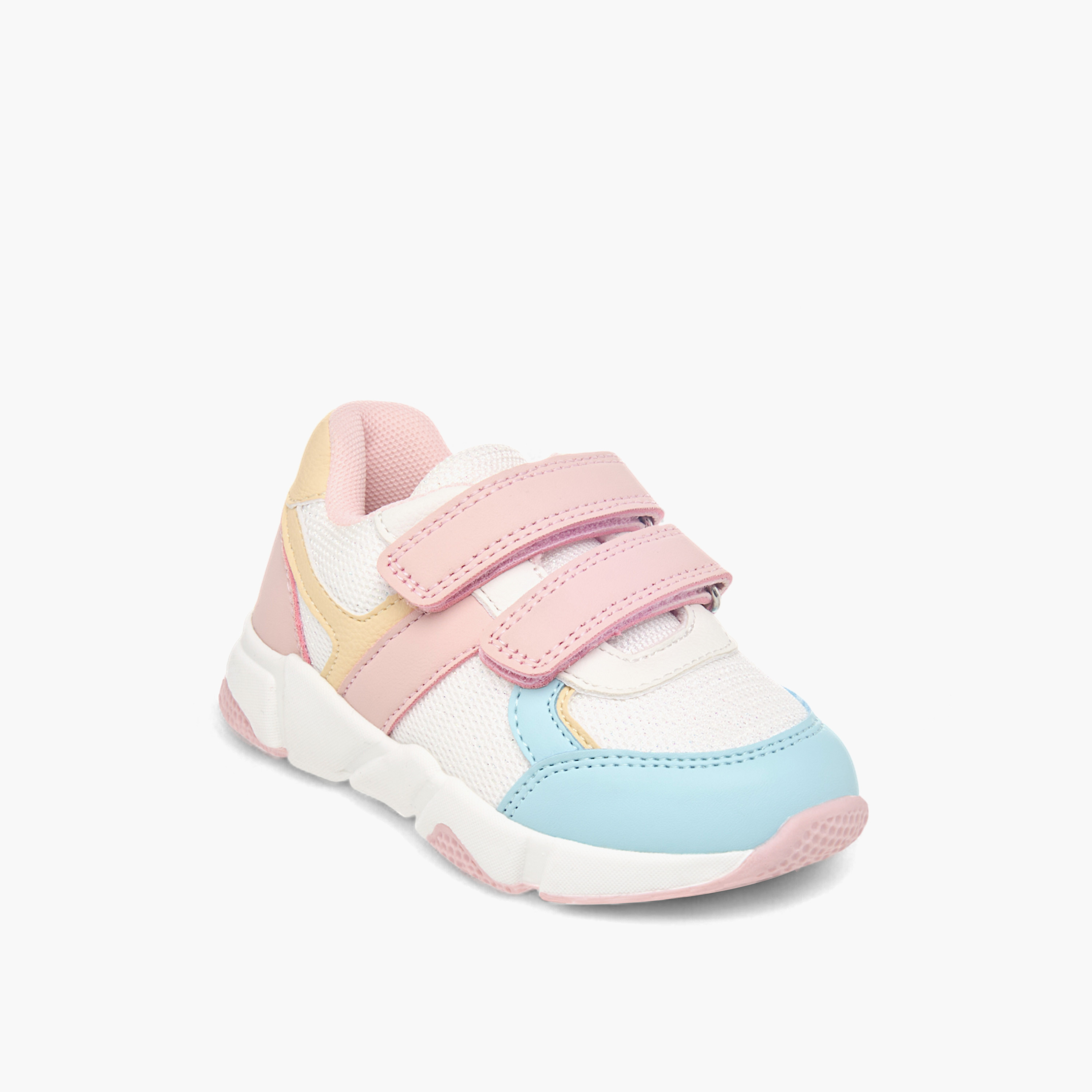 Barefeet Panelled Ankle Sneakers with Hook and Loop Closure-girls-shoes-sneakers-image-2