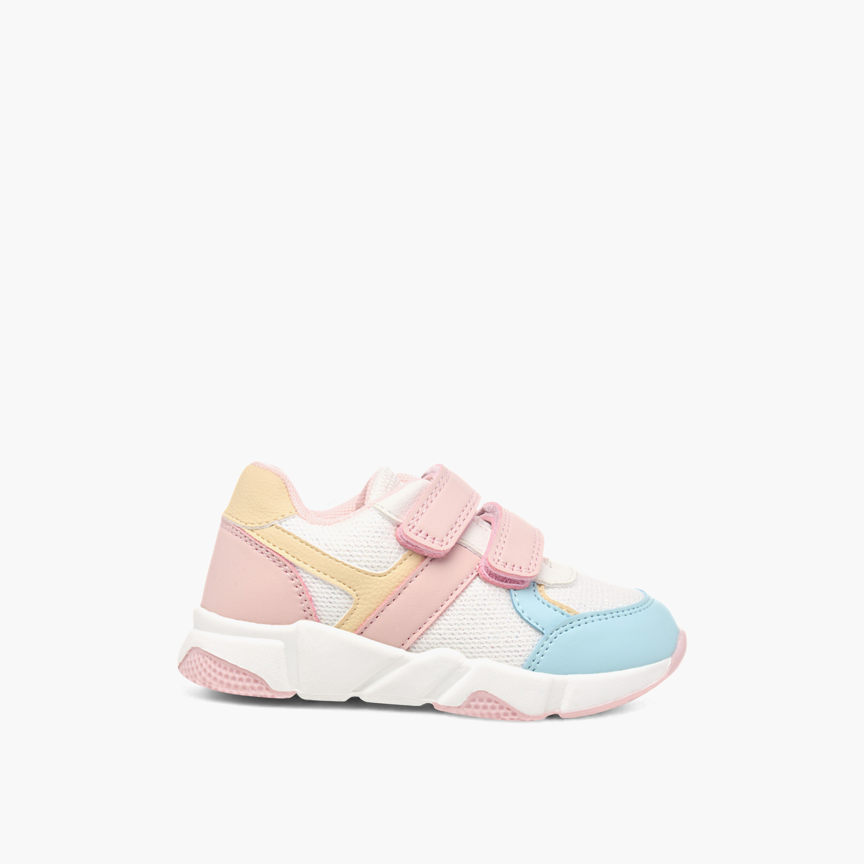 Barefeet Panelled Ankle Sneakers with Hook and Loop Closure-girls-shoes-sneakers-image-3