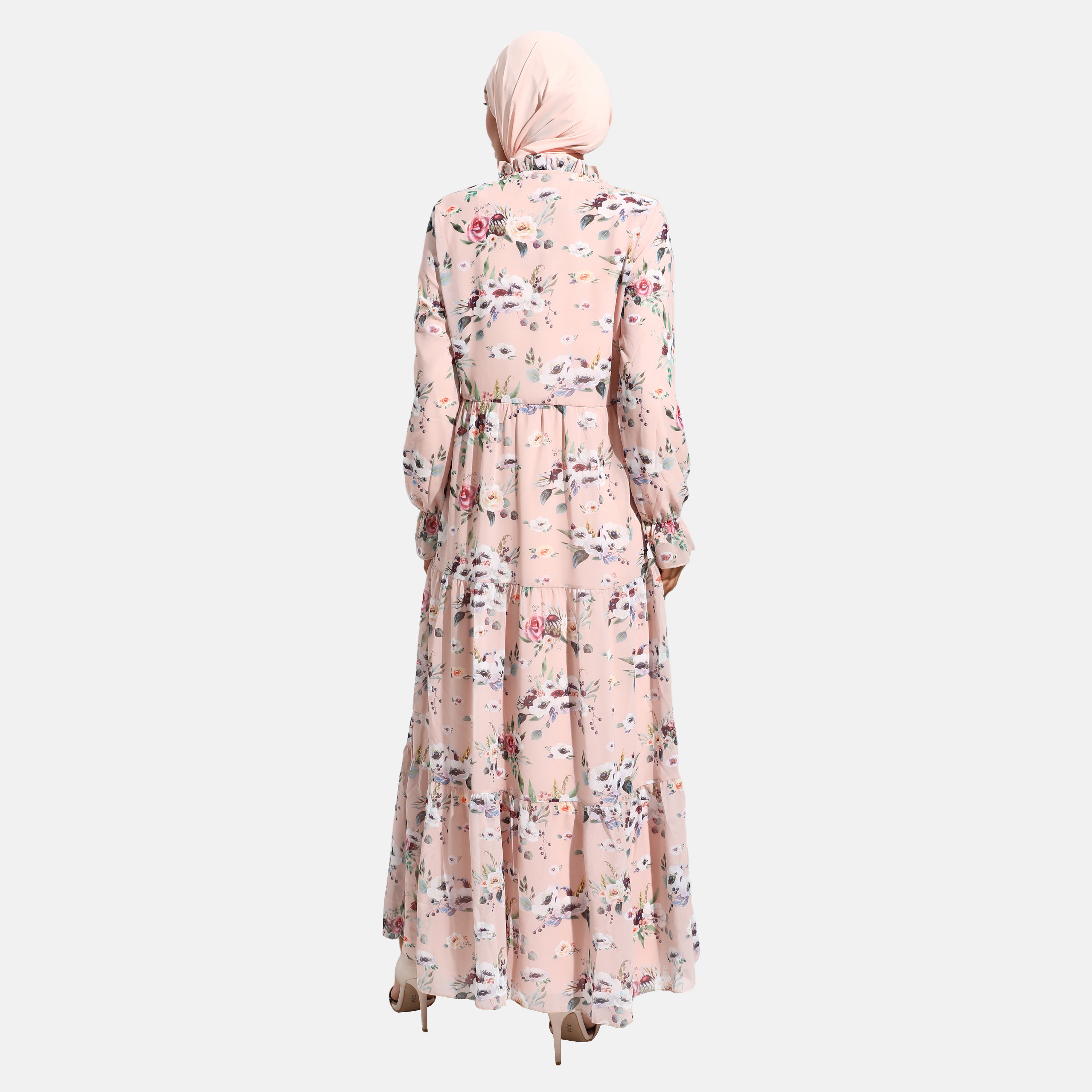 فستان مودانيسا بطبقات مزين بالزهور وياقة مكشكشة-women-clothing-dresses-image-4