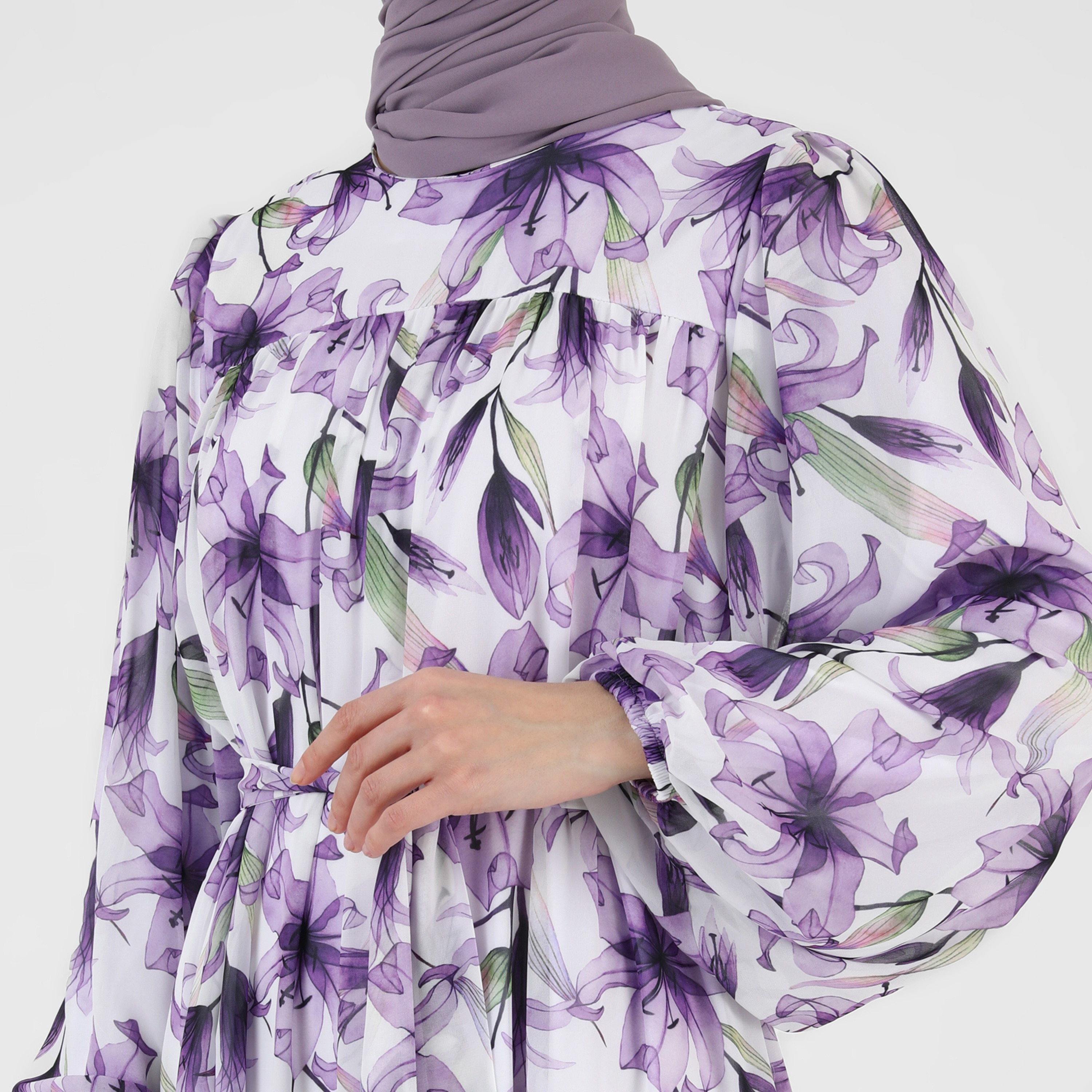 فستان المئزر برقبة دائرية مزركشة من ريفكا-women-clothing-dresses-image-3