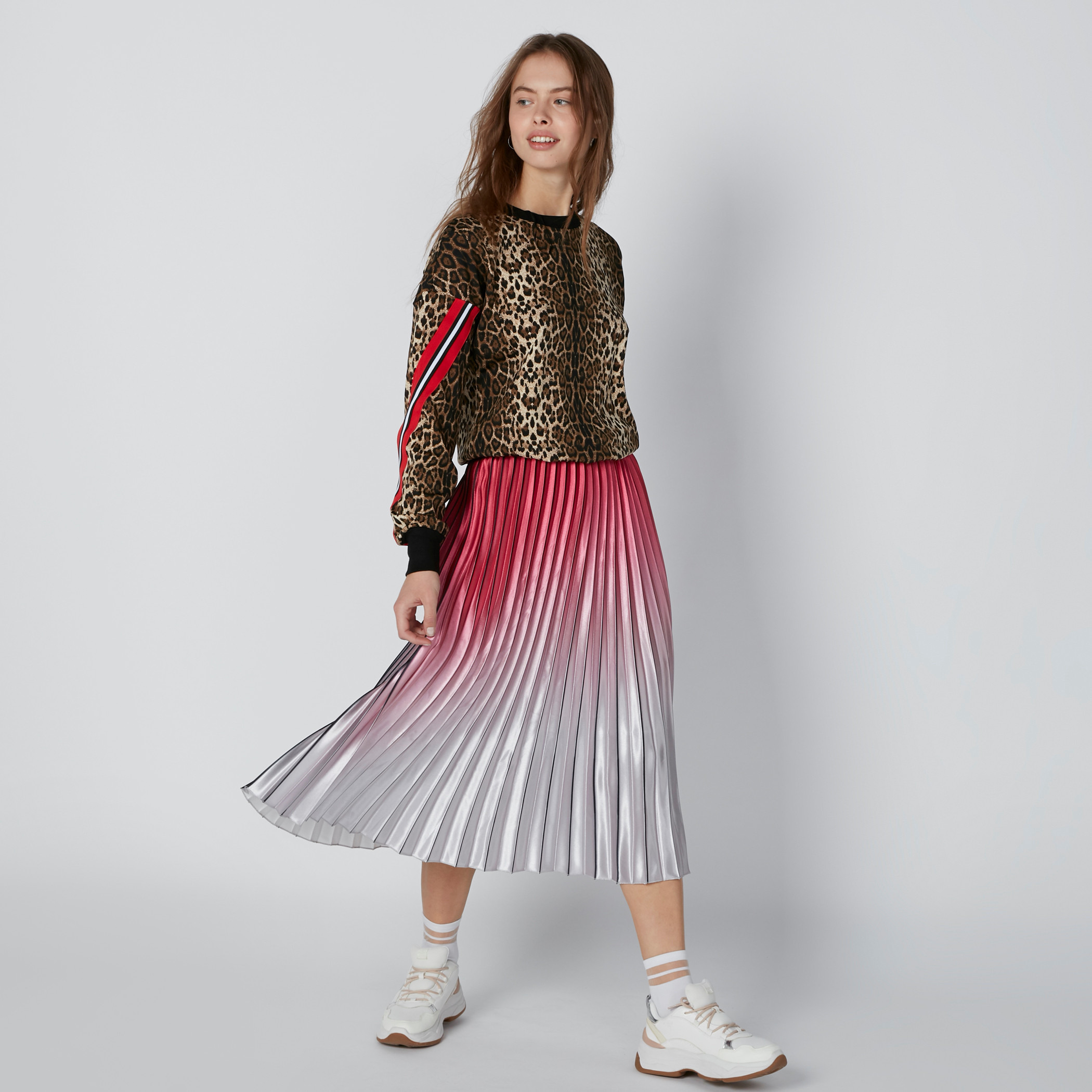 Animal Printed Sweatshirt with Tape Detail-women-winterwear-hoodiesandsweatshirts-sweatshirts-image-1
