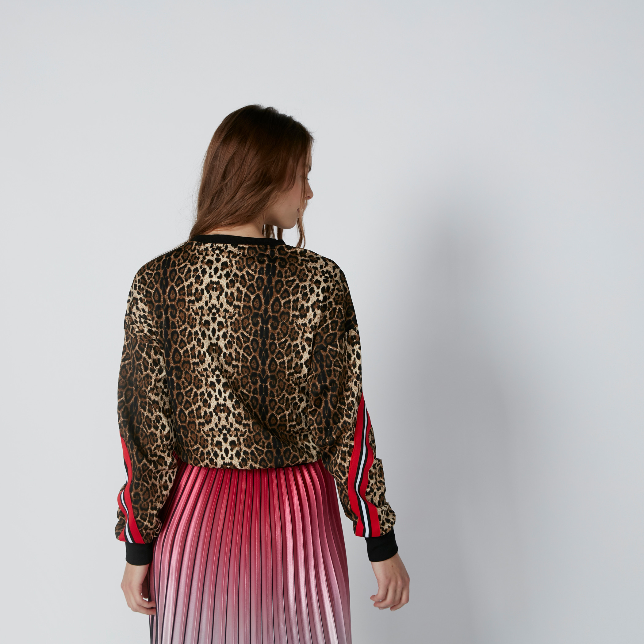 Animal Printed Sweatshirt with Tape Detail-women-winterwear-hoodiesandsweatshirts-sweatshirts-image-2