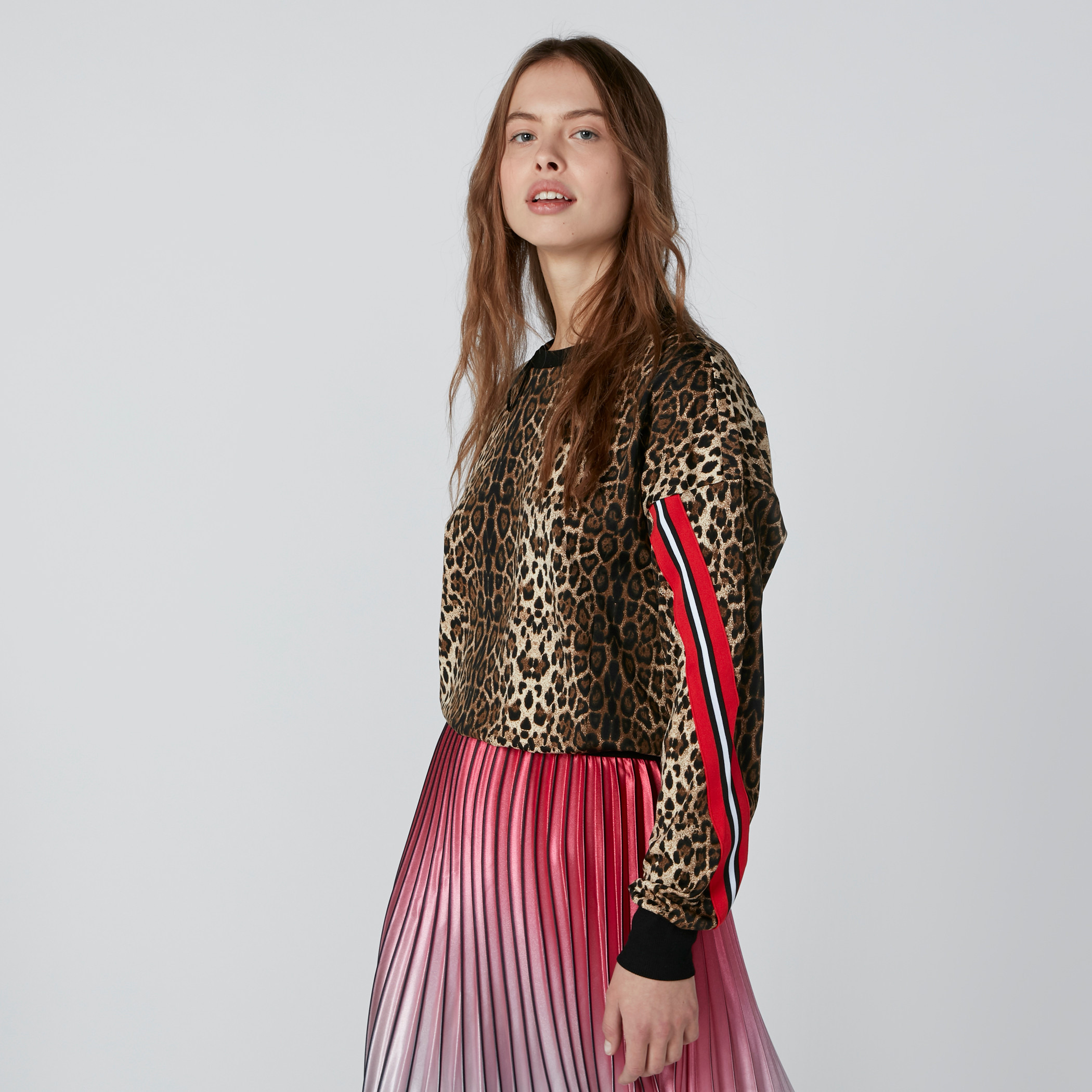 Animal Printed Sweatshirt with Tape Detail-women-winterwear-hoodiesandsweatshirts-sweatshirts-image-3