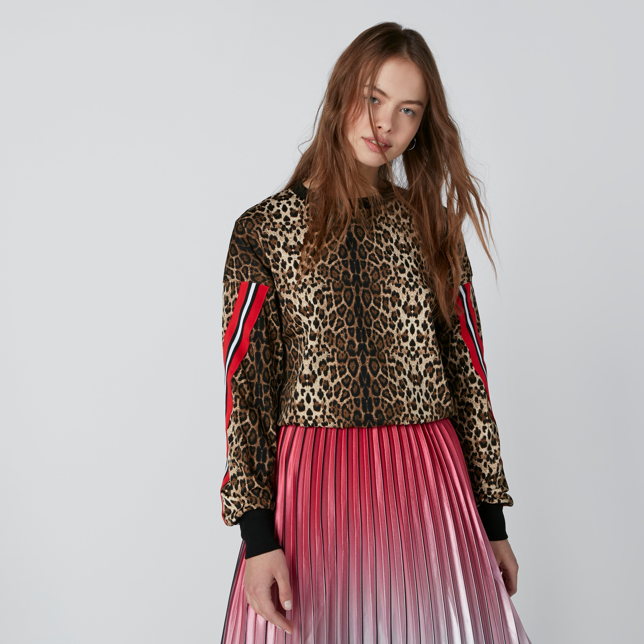 Animal Printed Sweatshirt with Tape Detail-women-winterwear-hoodiesandsweatshirts-sweatshirts-image-4